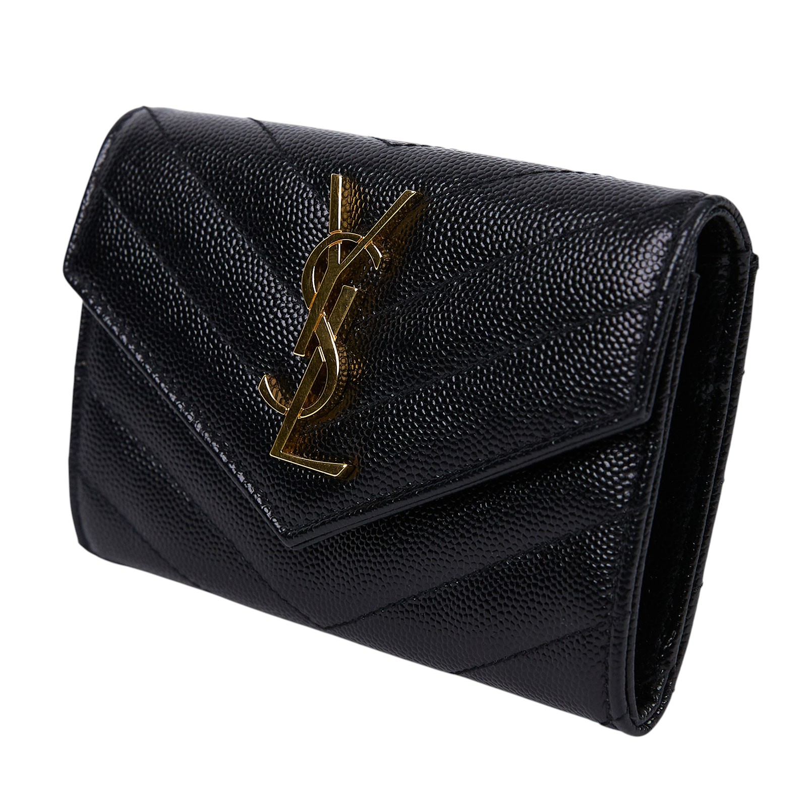 聖羅蘭 YSL SAINT LAURENT cassandre matelassé 粒面壓紋皮革 小型 信封錢包 短夾 414404BOW01  原廠盒子/防塵袋/購買證明