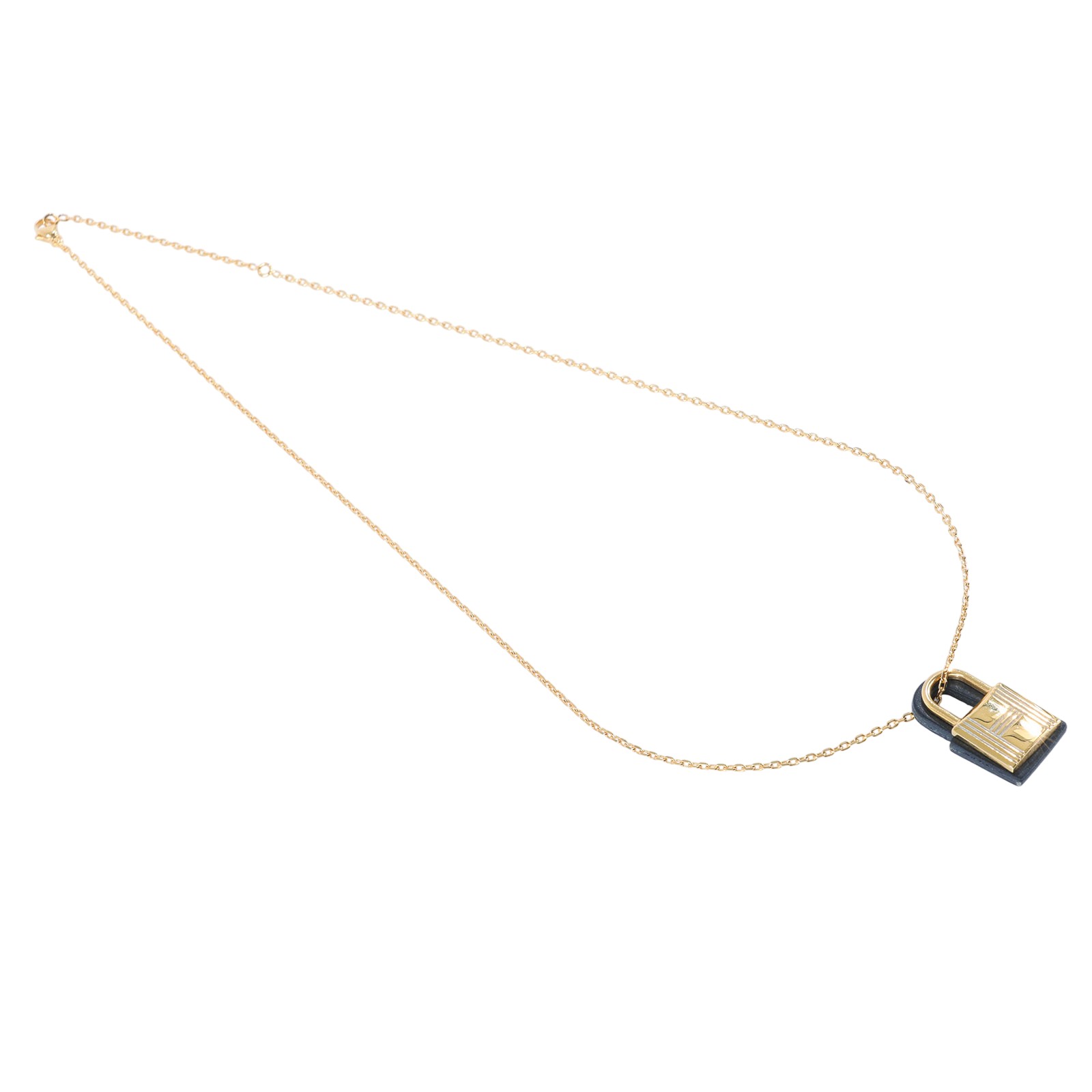 愛馬仕 Hermes 項鍊  D刻 黑金鎖頭項鍊 原廠盒子