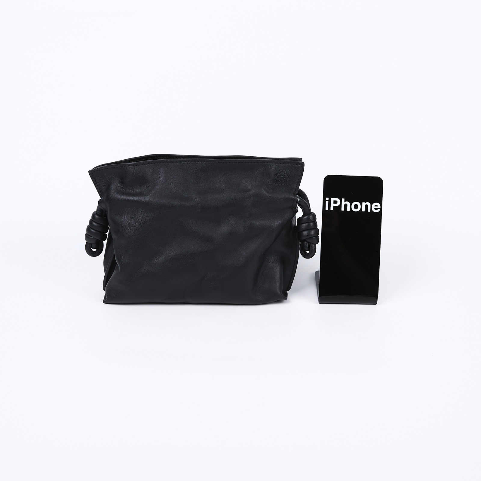 羅意威 LOEWE Mini Flamenco clutch 小牛皮 迷你 肩背包 A411FC2X73 黑FLAMENCO MINI 無附屬品