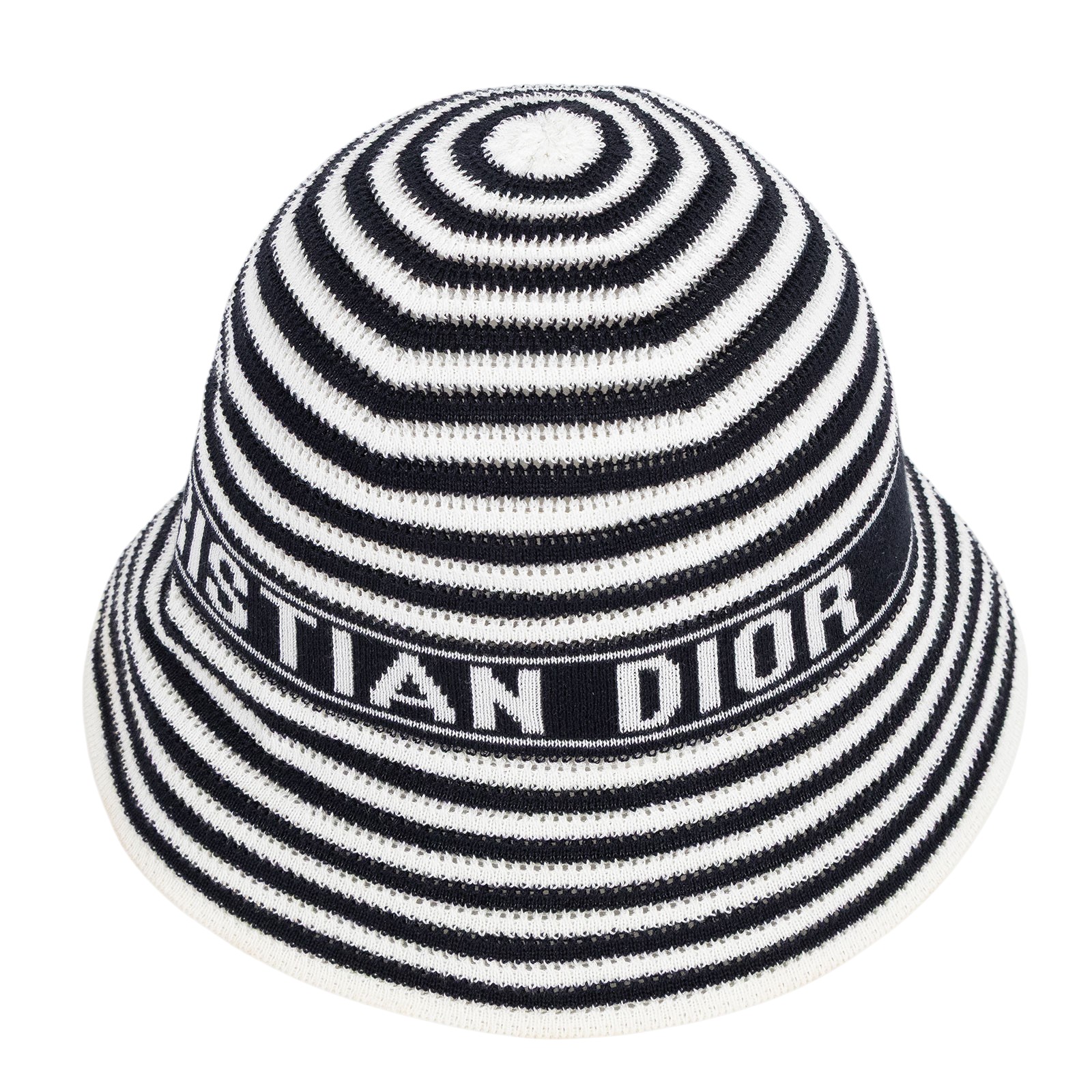 迪奧 CHRISTIAN DIOR D-Tulipe 針織帽 44DTK985A134_M 黑白Dioriviera D-Tulipe 鐘形帽 原廠盒子