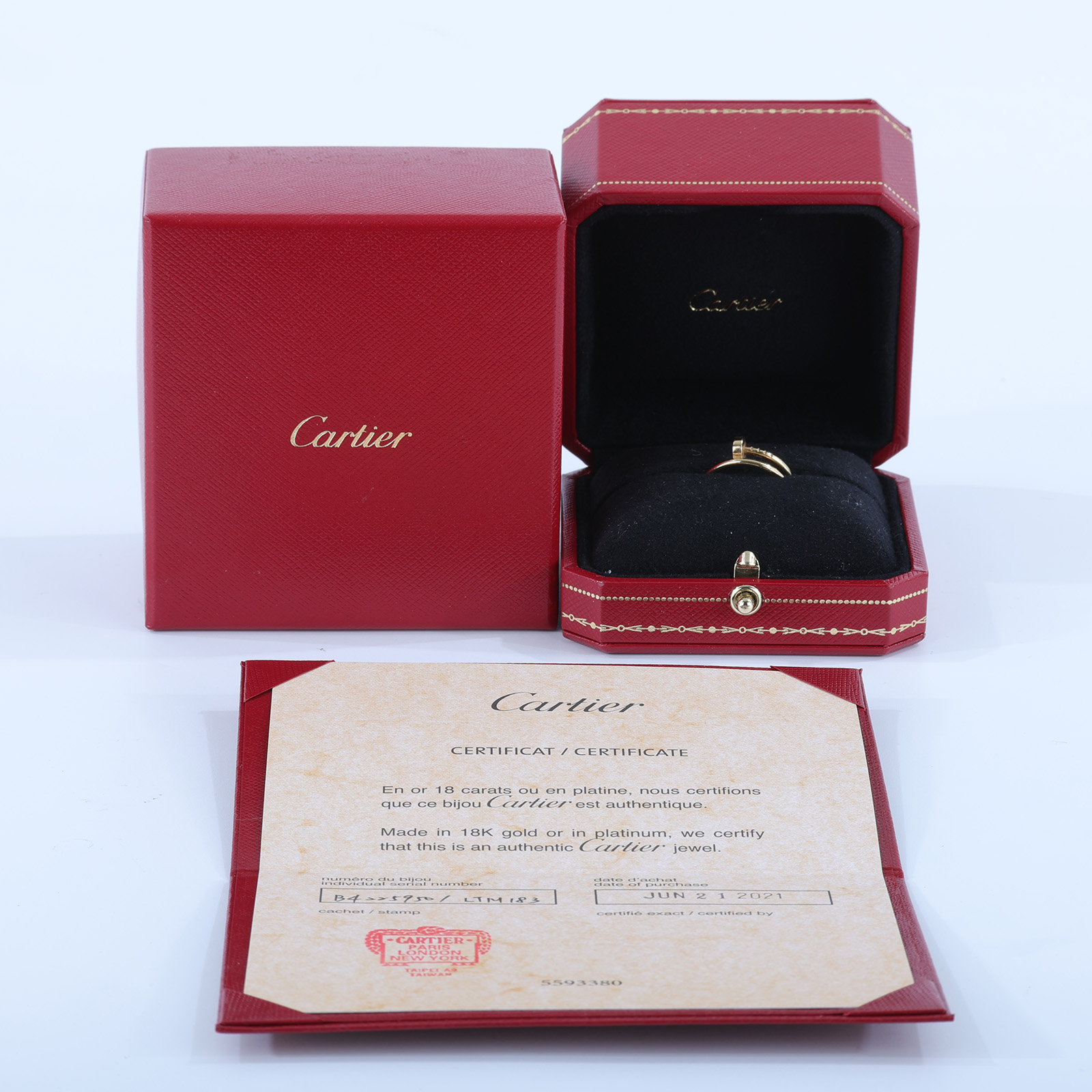 卡地亞 CARTIER Juste un Clou 戒指 小型款 B4225950 18KYG 釘子戒指 #50 原廠盒子/保書