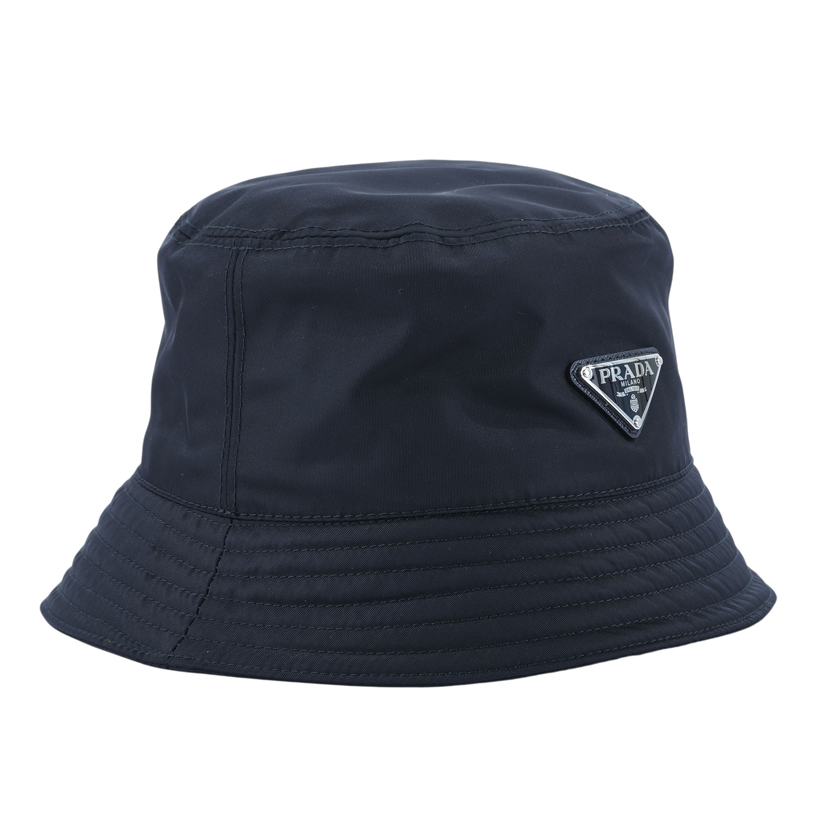 普拉達 PRADA Re-Nylon 漁夫帽 2HC137_2DMI_M 黑金屬三角LOGO尼龍漁夫帽 防塵袋