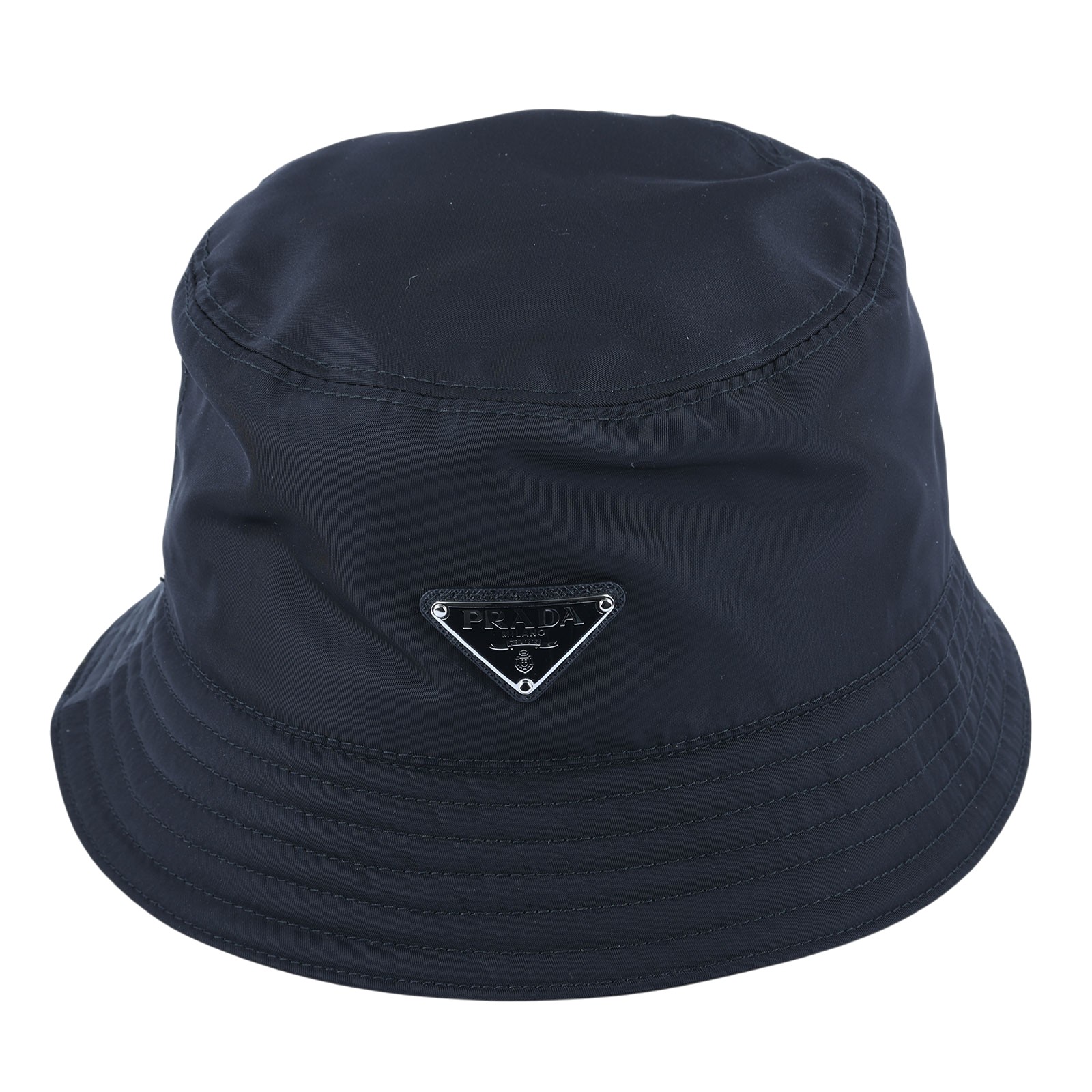 普拉達 PRADA Re-Nylon 漁夫帽 2HC137_2DMI_M 黑金屬三角LOGO尼龍漁夫帽 防塵袋