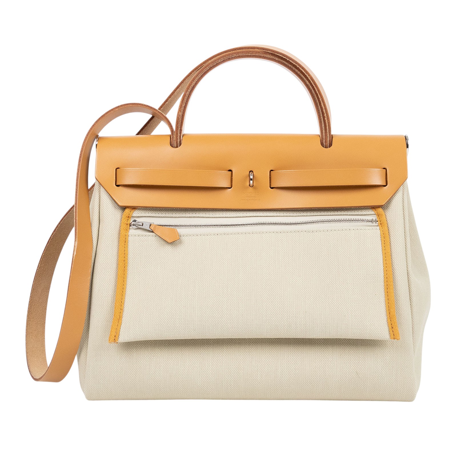 愛馬仕 Hermes Herbag Zip 20 銀色五金 灰白 淺沙色 H078971CKAG  原廠盒子/防塵袋/購買證明/鎖組