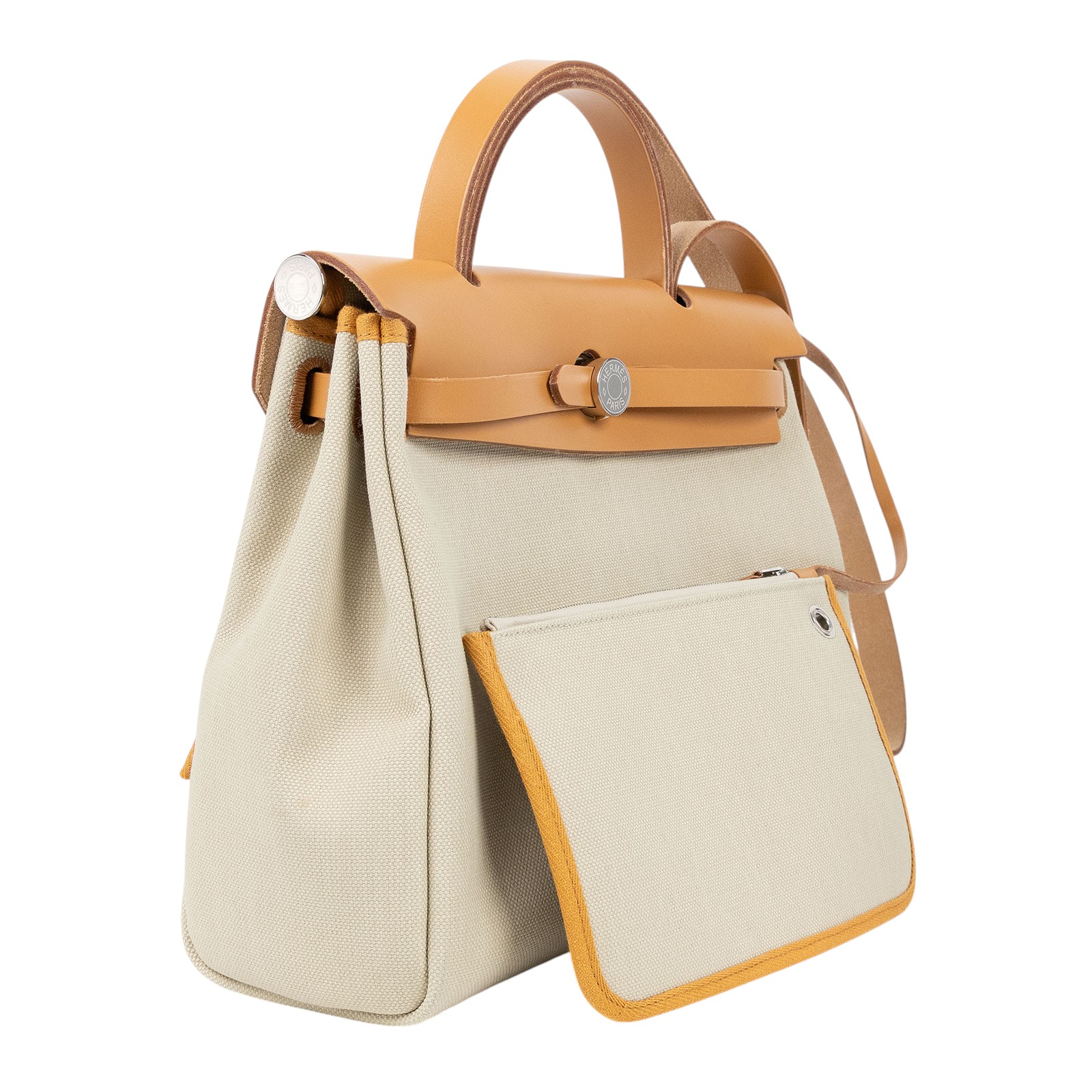 愛馬仕 Hermes Herbag Zip 20 銀色五金 灰白 淺沙色 H078971CKAG  原廠盒子/防塵袋/購買證明/鎖組