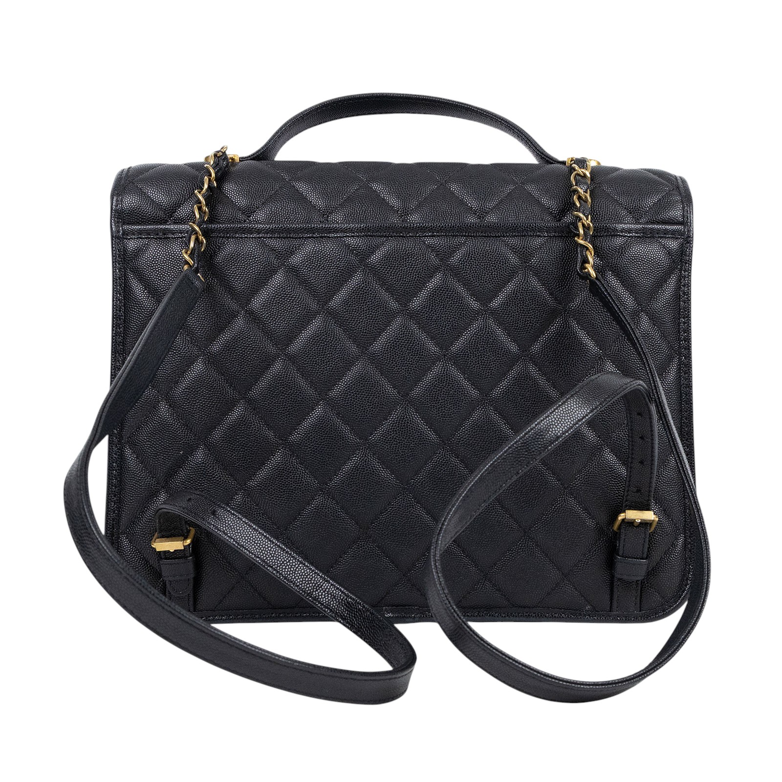 香奈兒 CHANEL 菱格紋 後背包 大型 AS3662 晶片款 黑荔枝皮大書包 原廠盒子/防塵袋