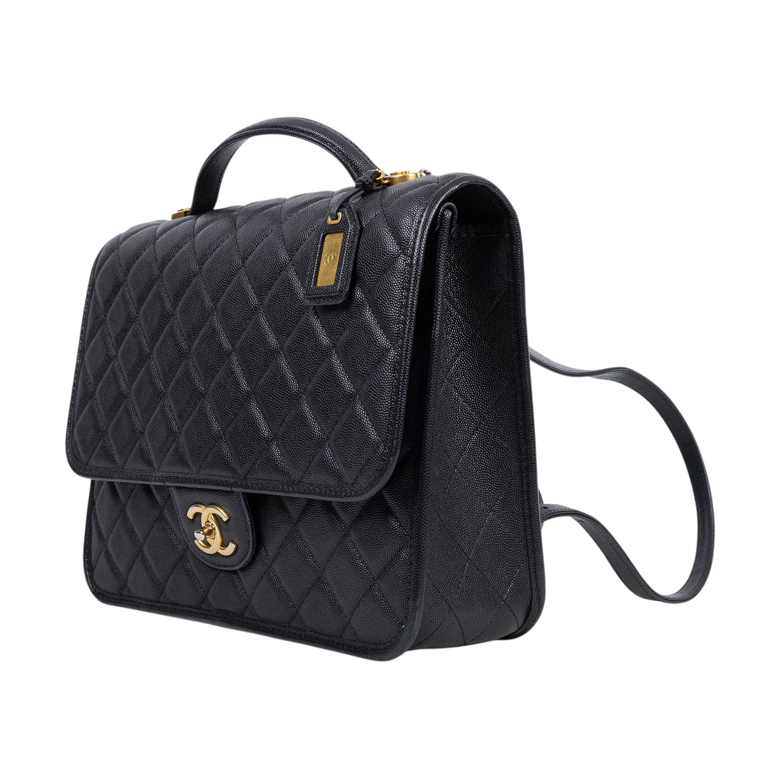 香奈兒 CHANEL 菱格紋 後背包 大型 AS3662 晶片款 黑荔枝皮大書包 原廠盒子/防塵袋