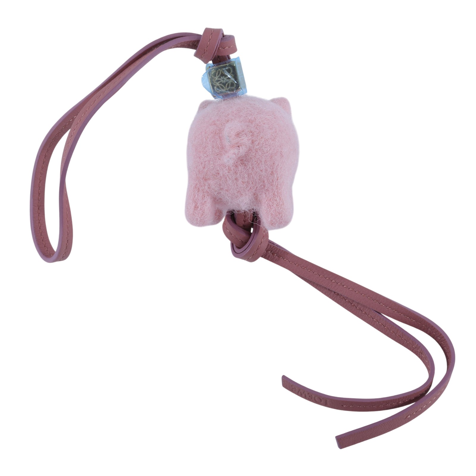 羅意威 LOEWE 豬仔造型吊飾 C621232XBD 粉豬毛氈吊飾 防塵袋