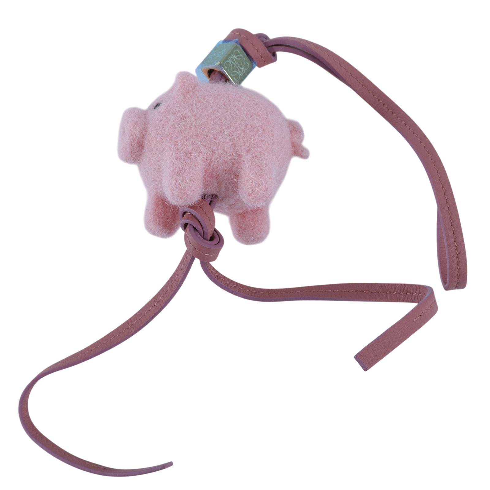 羅意威 LOEWE 豬仔造型吊飾 C621232XBD 粉豬毛氈吊飾 防塵袋