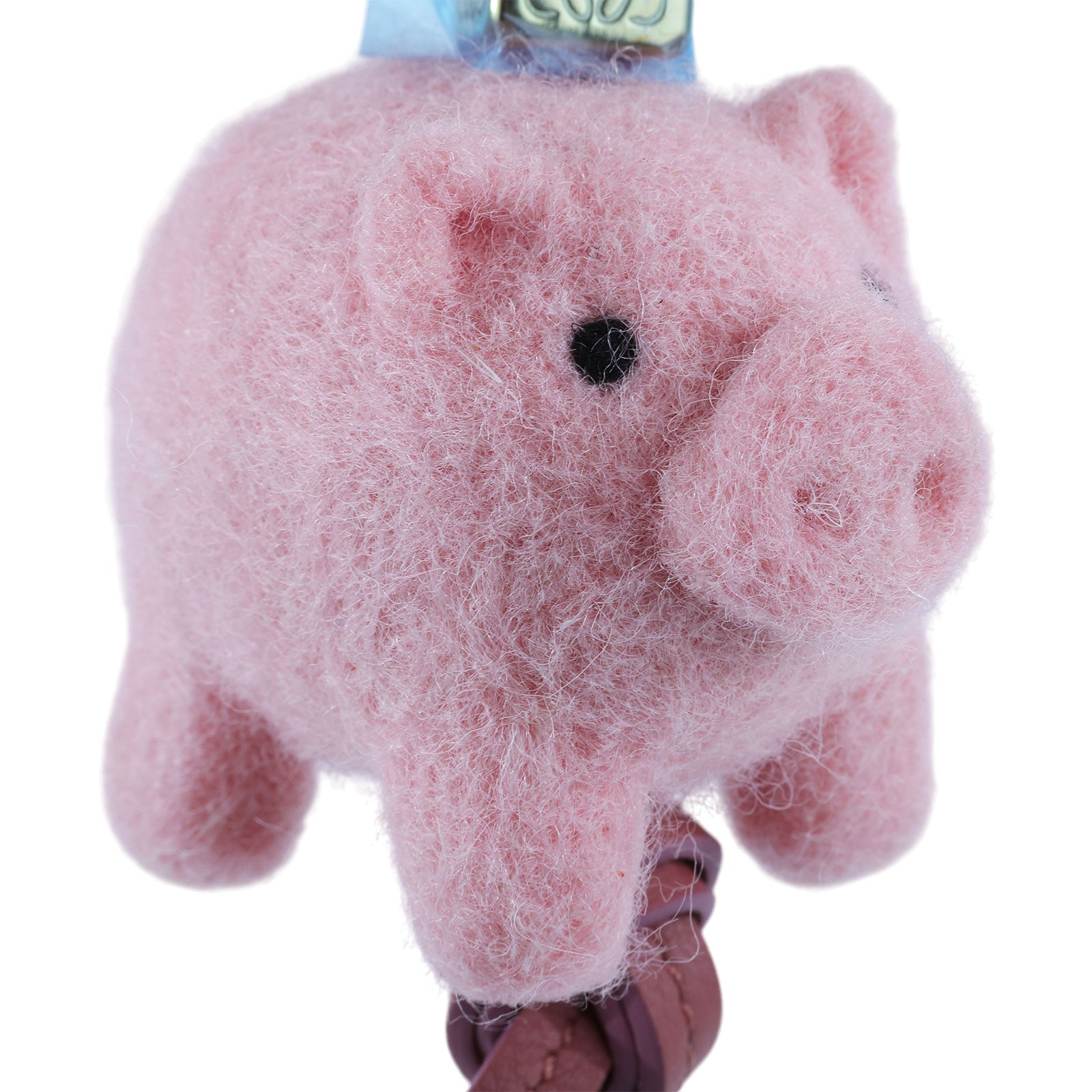 羅意威 LOEWE 豬仔造型吊飾 C621232XBD 粉豬毛氈吊飾 防塵袋