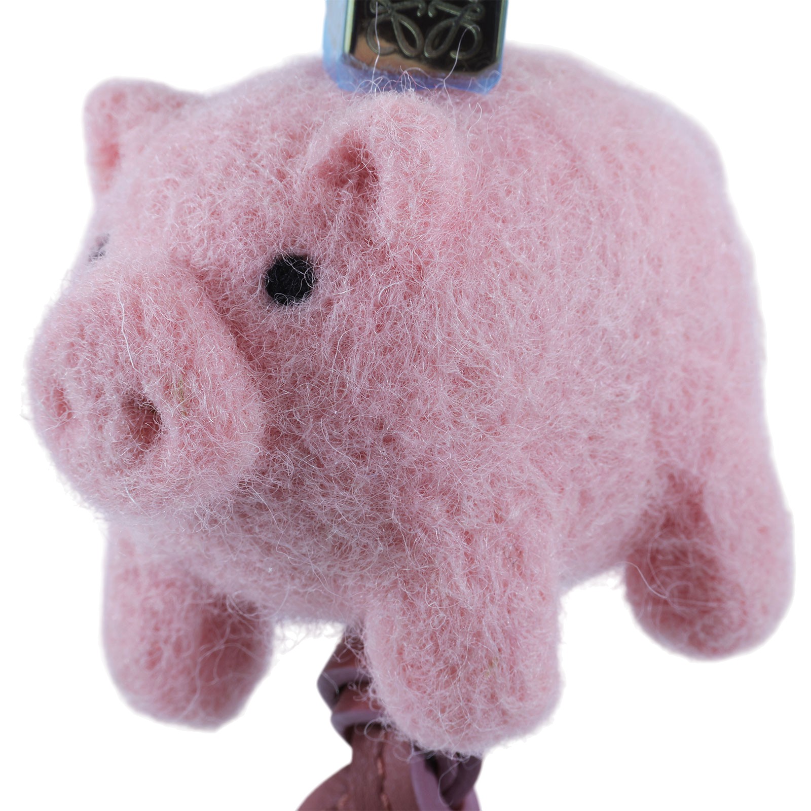 羅意威 LOEWE 豬仔造型吊飾 C621232XBD 粉豬毛氈吊飾 防塵袋