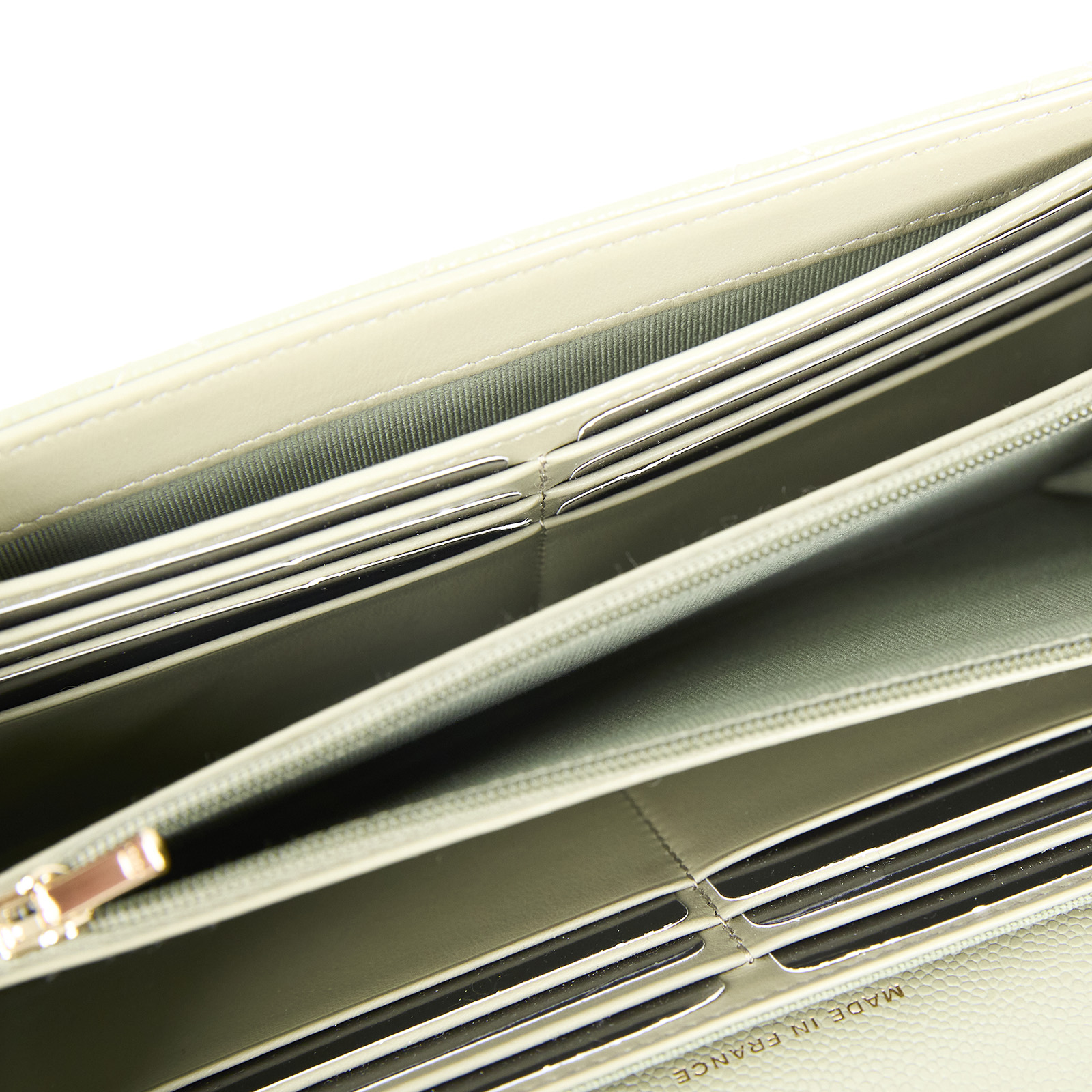 香奈兒 CHANEL 荔枝皮 扣式 翻蓋 二折長夾 AP0241 晶片款 墨綠荔枝COCO長夾 無附屬品