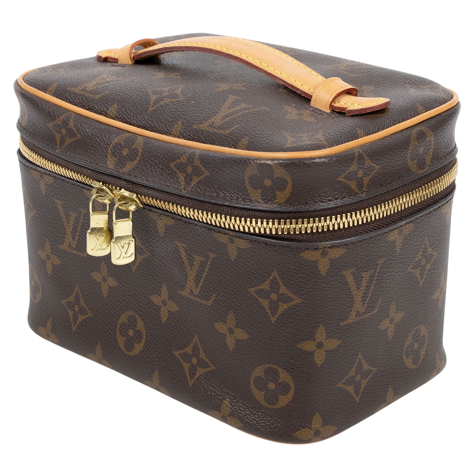 路易威登 LOUIS VUITTON Nice Mini 迷你 化妝箱 M44495 晶片款 棕原花Nice Mini化妝包 無附屬品