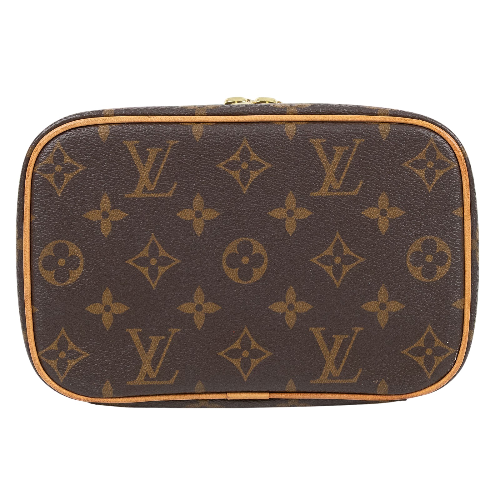 路易威登 LOUIS VUITTON Nice Mini 迷你 化妝箱 M44495 晶片款 棕原花Nice Mini化妝包 無附屬品