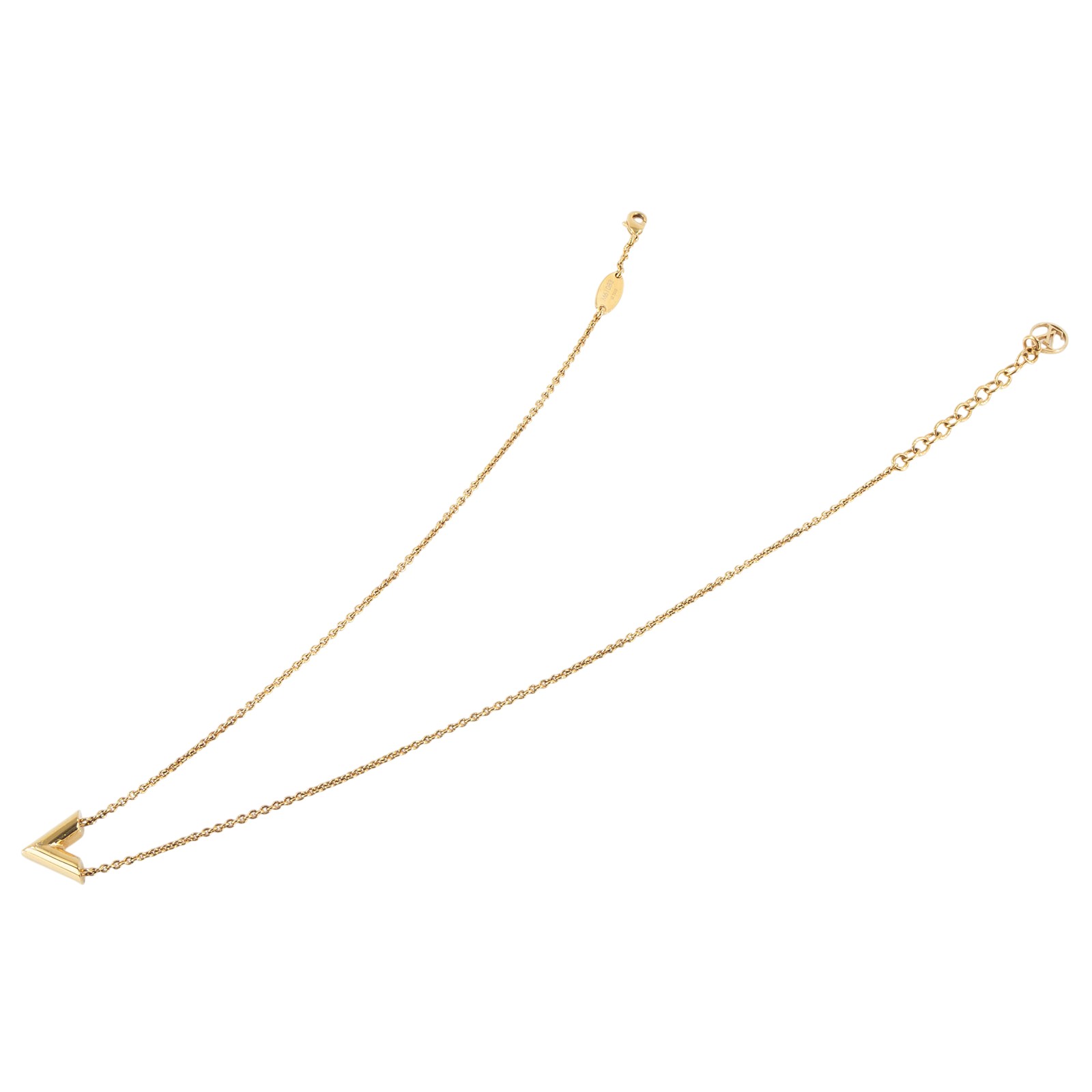 路易威登 LOUIS VUITTON Essential V 項鏈 金屬色 M61083 金色V字項鍊 原廠盒子/防塵袋