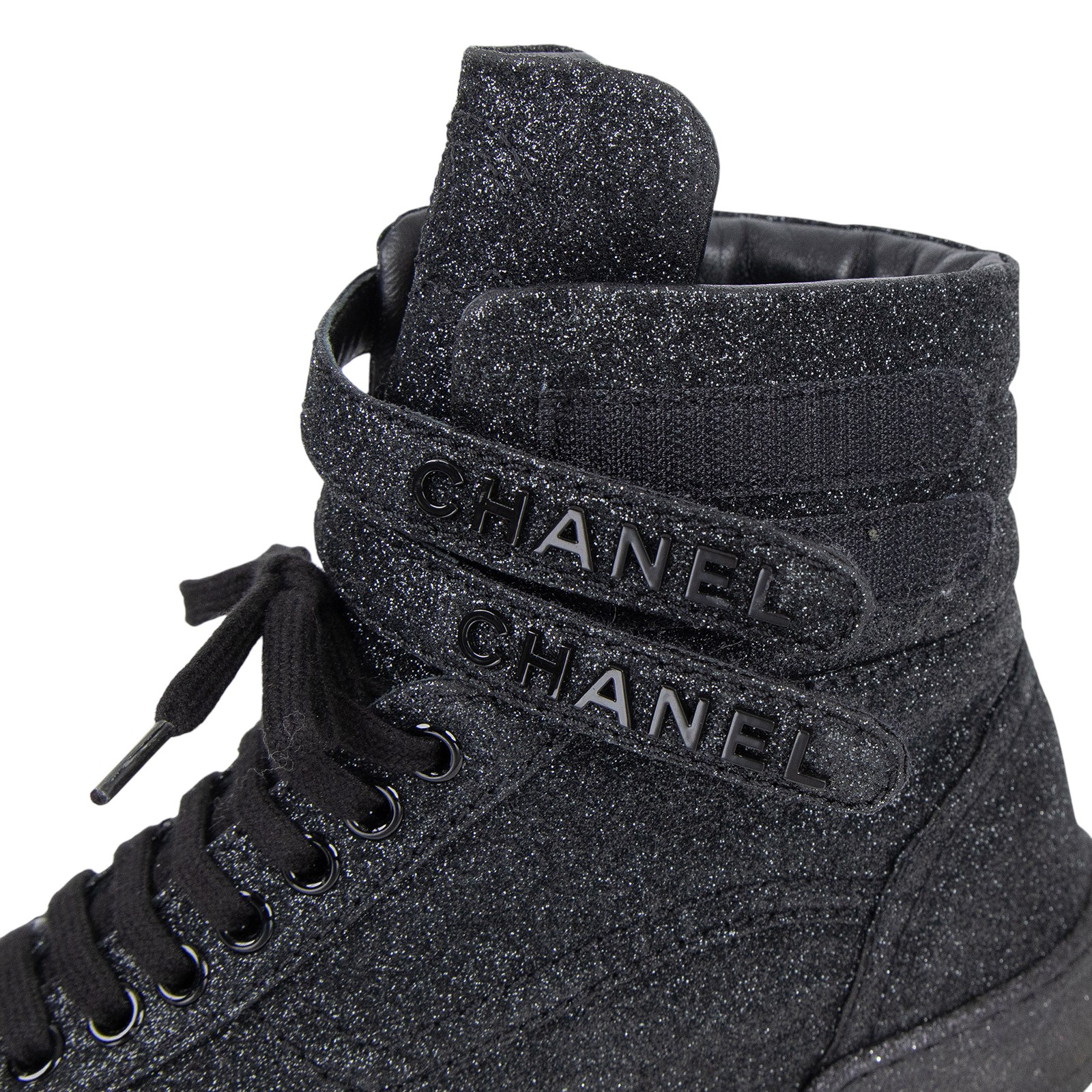 香奈兒 CHANEL 運動鞋 G45109_375 黑亮粉高筒運動鞋 防塵袋/原廠盒子