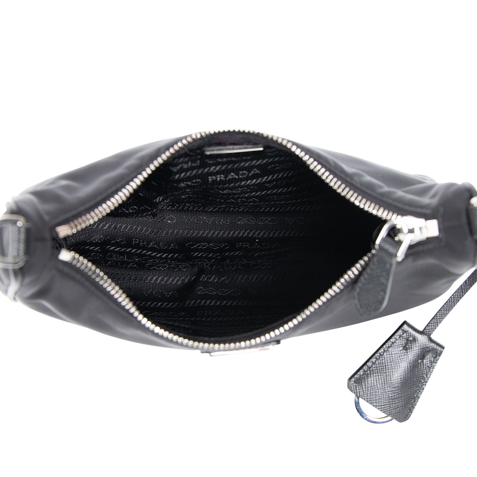 普拉達 PRADA Re-Edition 2005 Re-Nylon 手袋 1BH204_R064 黑銀三合一尼龍肩背包 防塵袋/保證卡/背帶/內袋