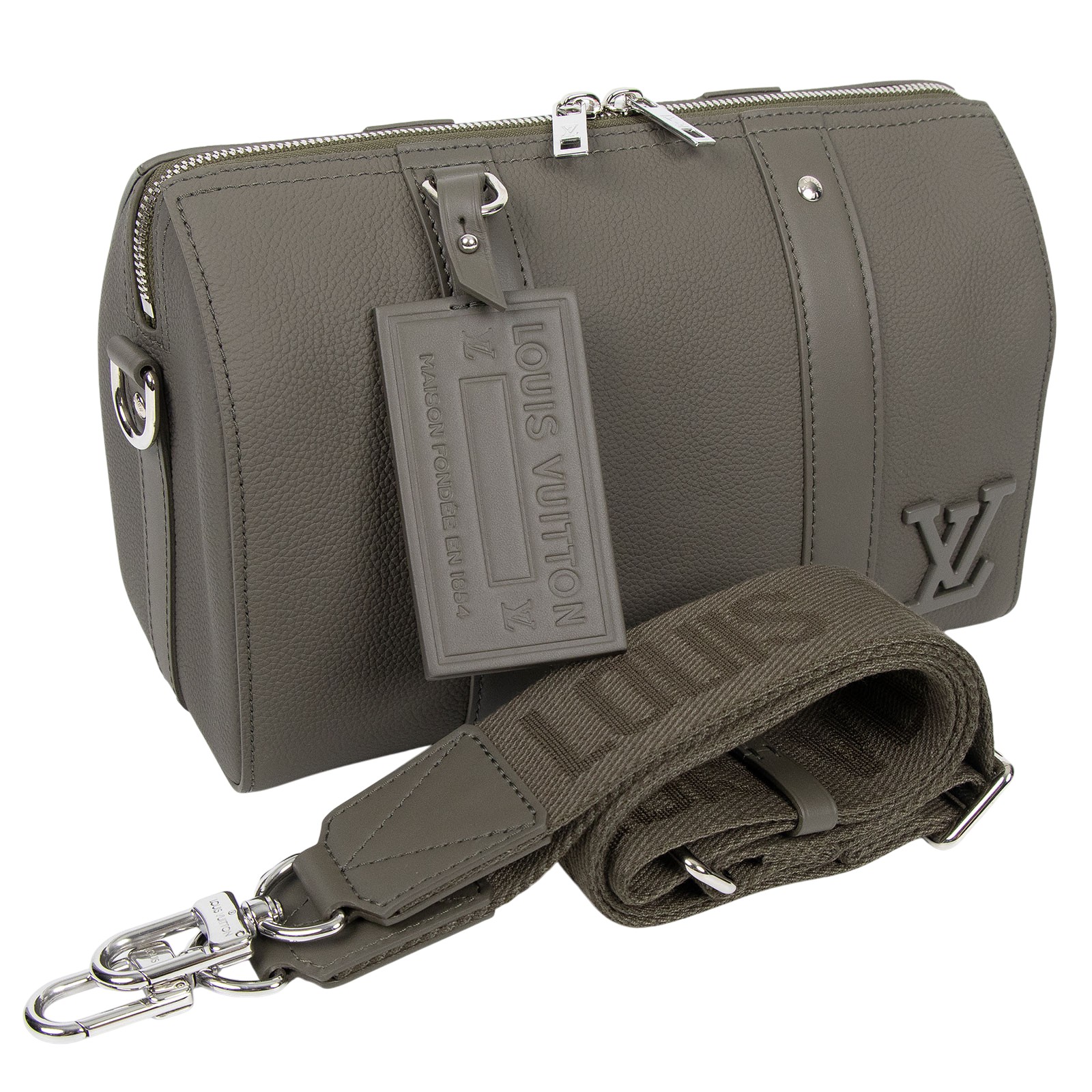 路易威登 LOUIS VUITTON City Keepall 手提 肩背 波士頓包 卡其色 M21437 晶片款  防塵袋/原廠盒子/背帶