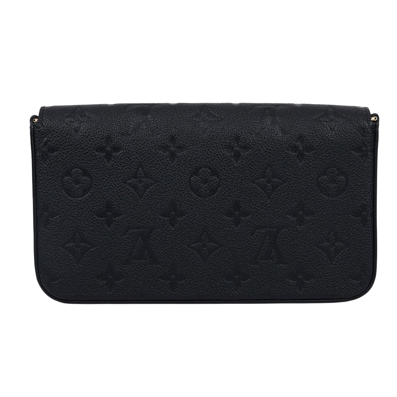 路易威登 LOUIS VUITTON Félicie Pochette 經典壓花皮格 WOC 翻蓋 斜背 鍊帶 肩背包 黑色 M82477 晶片款  防塵袋/原廠盒子/鍊子/內袋