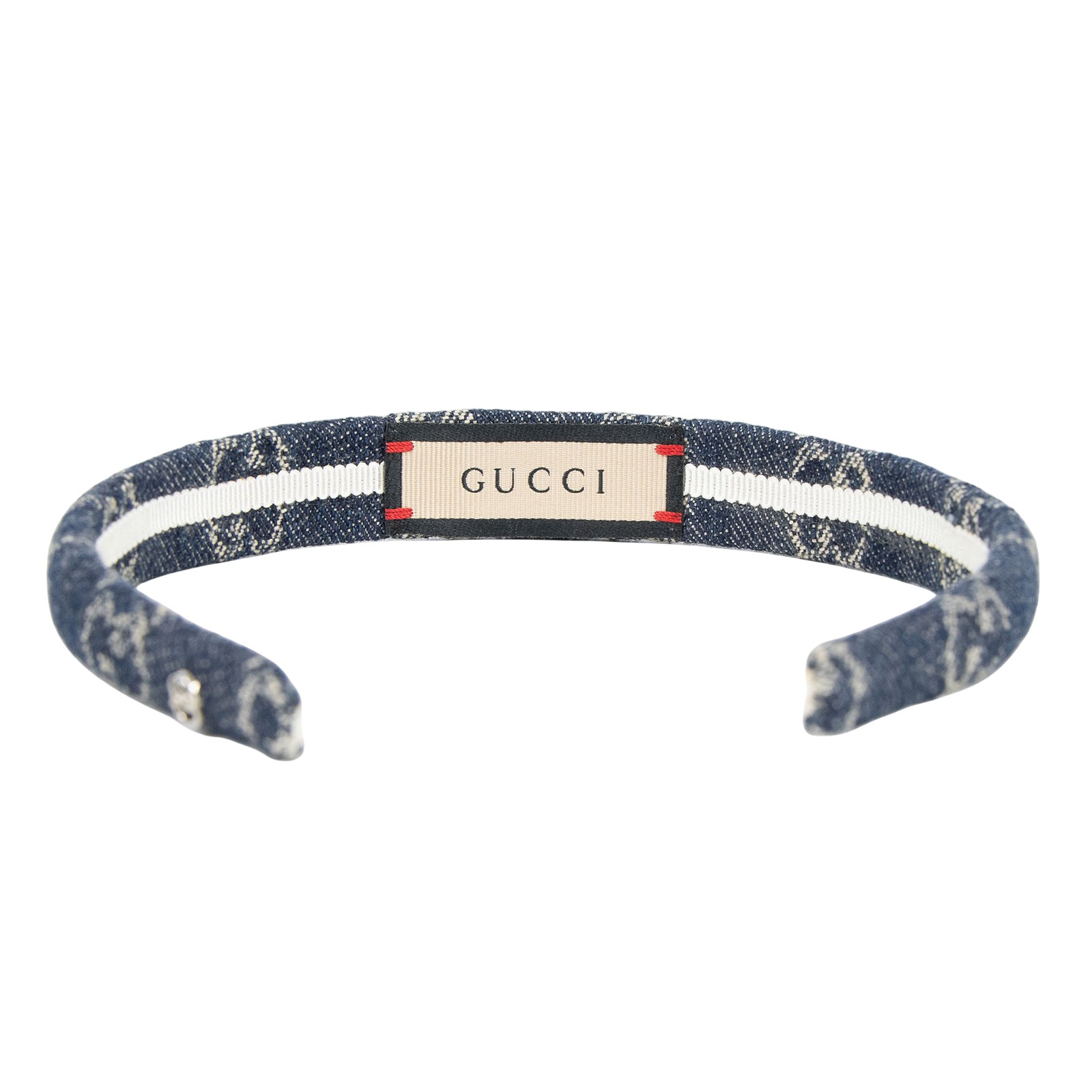 古馳 GUCCI 髮箍 652835 3HAAH 藍色單寧髮箍 原廠盒子/防塵袋