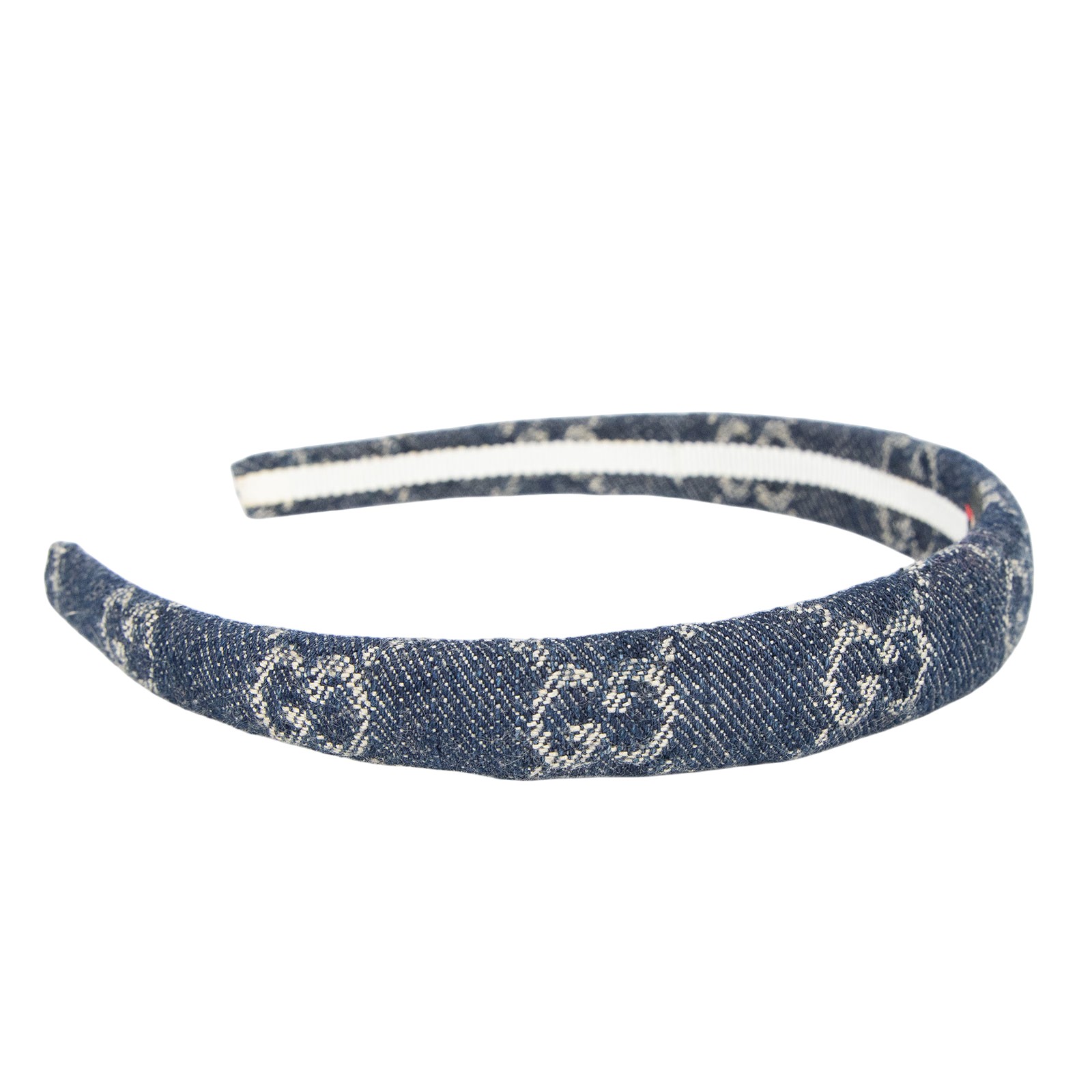 古馳 GUCCI 髮箍 652835 3HAAH 藍色單寧髮箍 原廠盒子/防塵袋