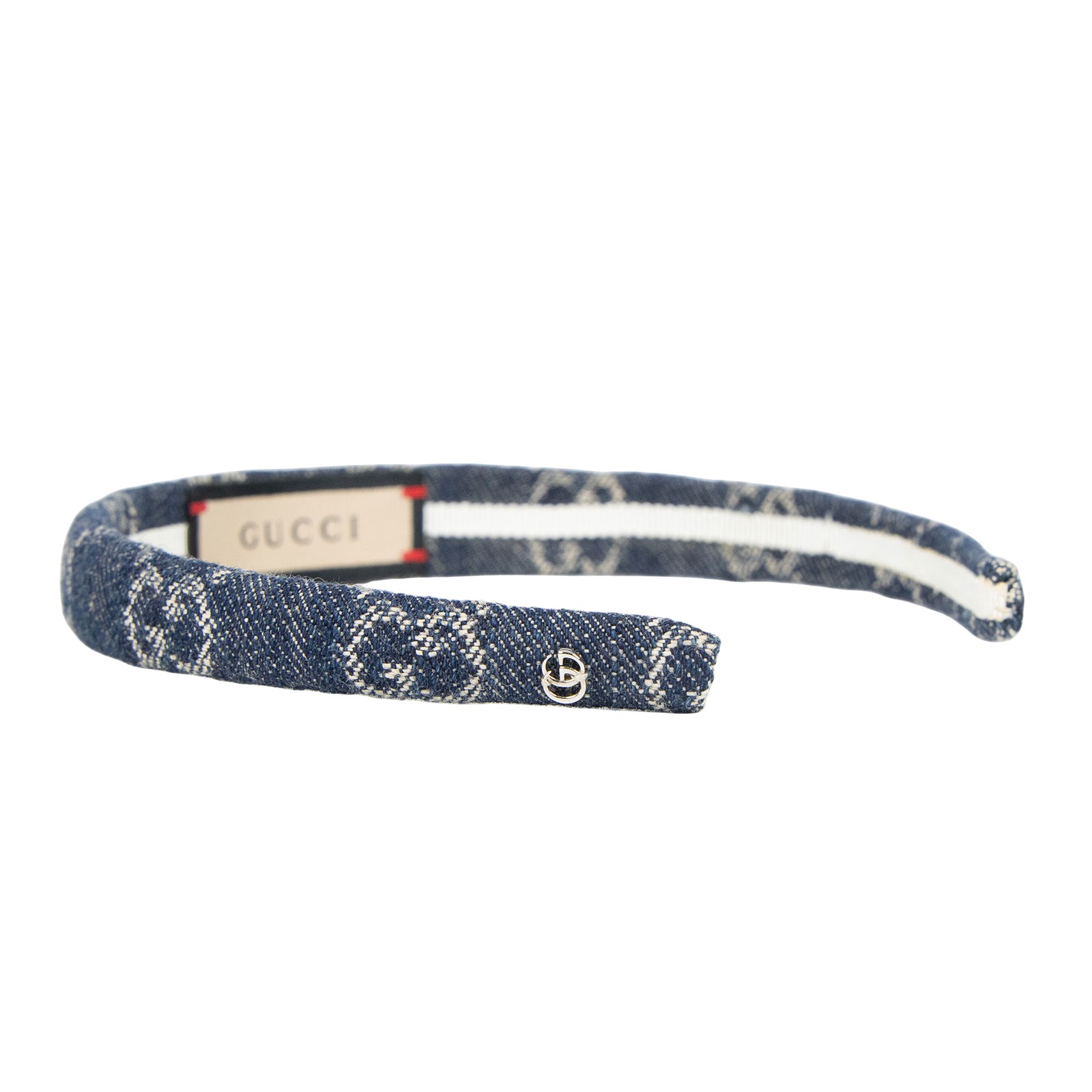 古馳 GUCCI 髮箍 652835 3HAAH 藍色單寧髮箍 原廠盒子/防塵袋