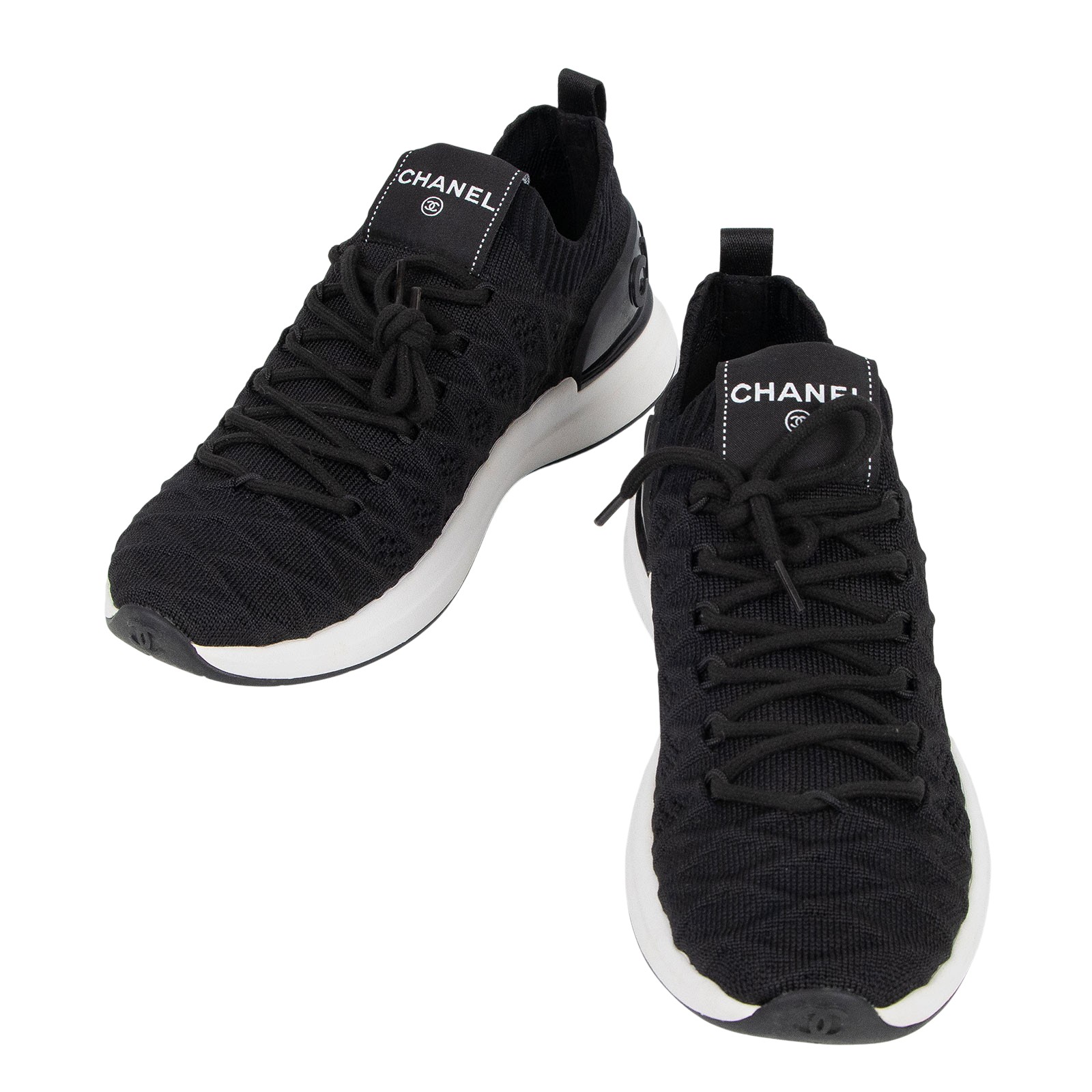 香奈兒 CHANEL 球鞋 運動鞋 襪套 黑色 G35549_385 黑襪套球鞋 原廠盒子/防塵袋