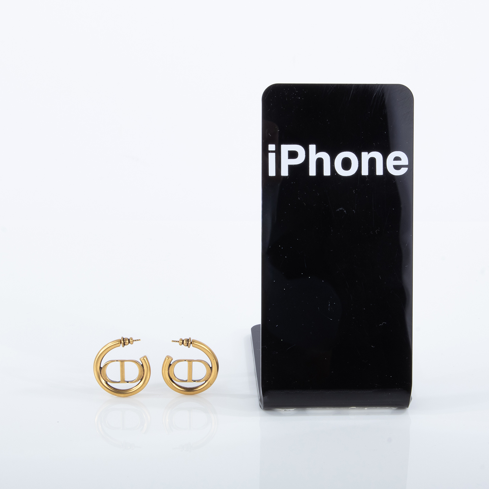 迪奧 CHRISTIAN DIOR 30 Montaigne 耳釘 E2050WOMMT 金圓圈耳環 原廠盒子/防塵袋