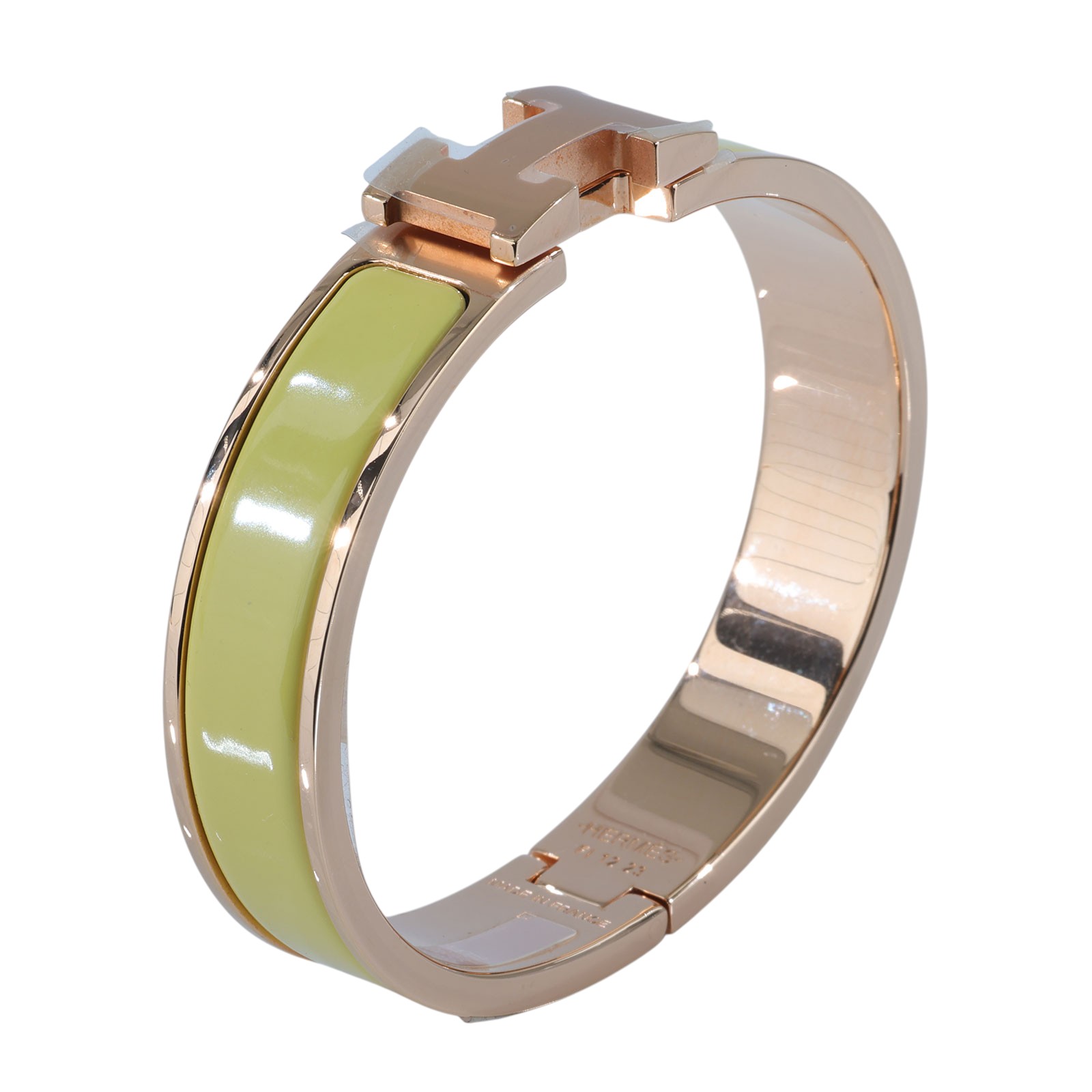 愛馬仕 Hermes Clic H PM 手環 金黃色 H700001FO68PM FI 12 23 黃色CLIC H 手環 原廠盒子/防塵袋/購買證明