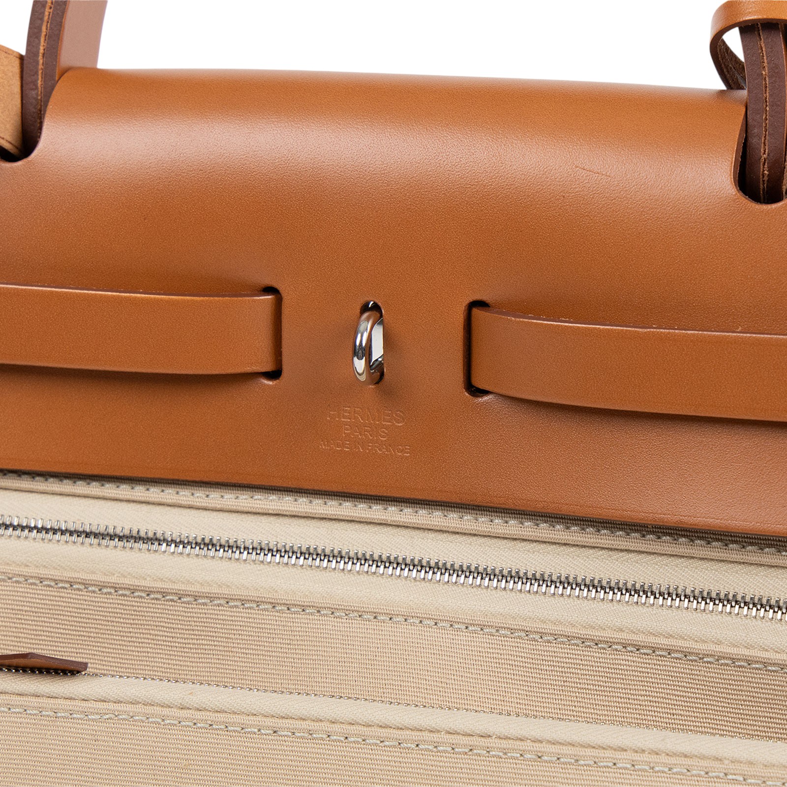 愛馬仕 Hermes Herbag Zip 31 HER31 T刻 金棕拼帆布HERBAG31 原廠盒子/防塵袋/鎖組