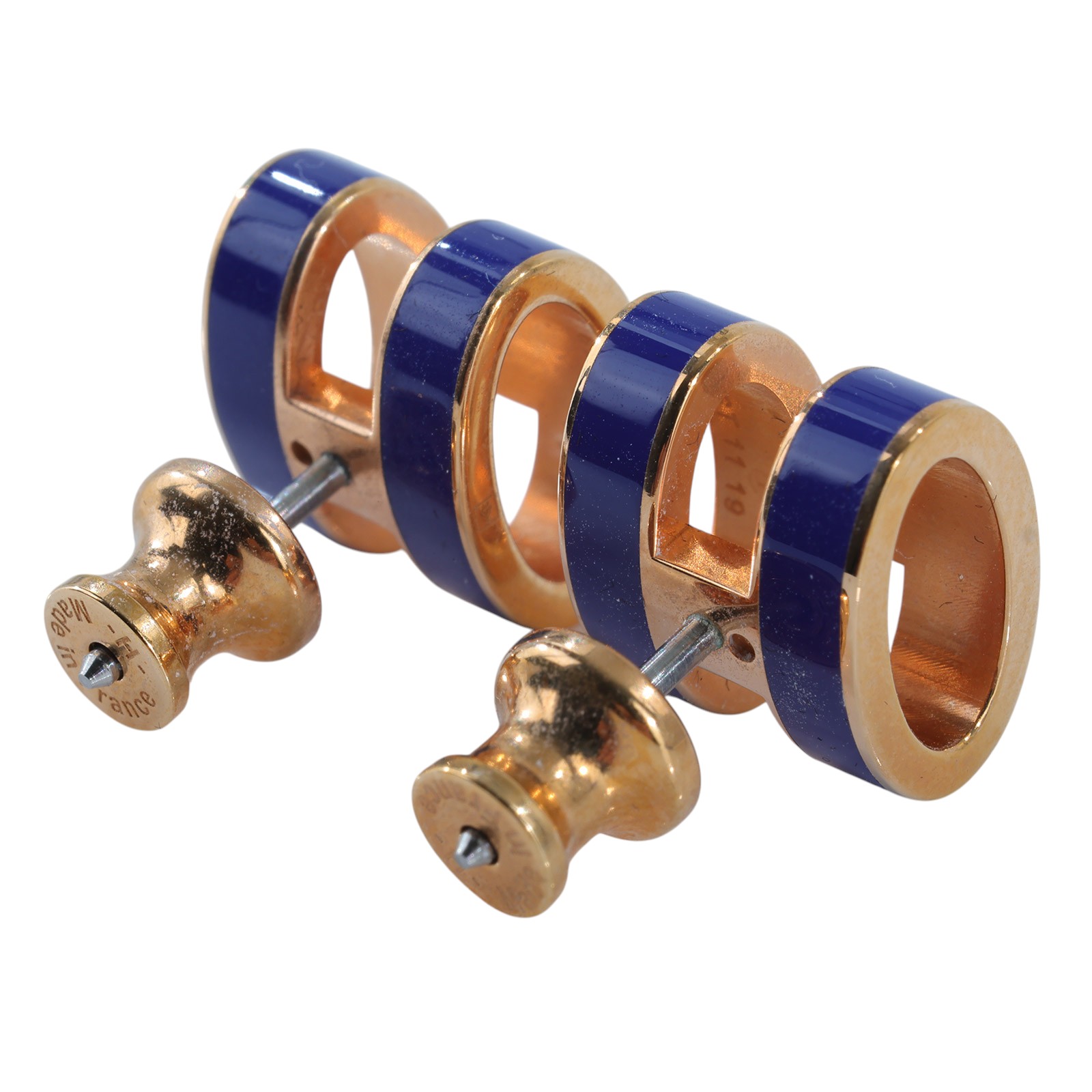 愛馬仕 Hermes Mini Pop H 耳釘 POPHEMINI ST 11 19 藍金POP耳環 原廠盒子/防塵袋