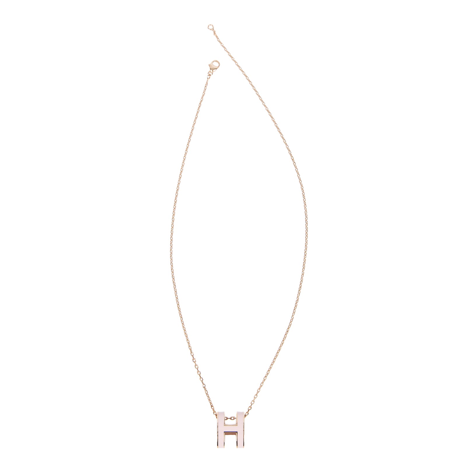 愛馬仕 Hermes Pop H 墜飾 糖衣粉 H147991FO85 /ST 01 69 粉金POP項鍊 原廠盒子/防塵袋