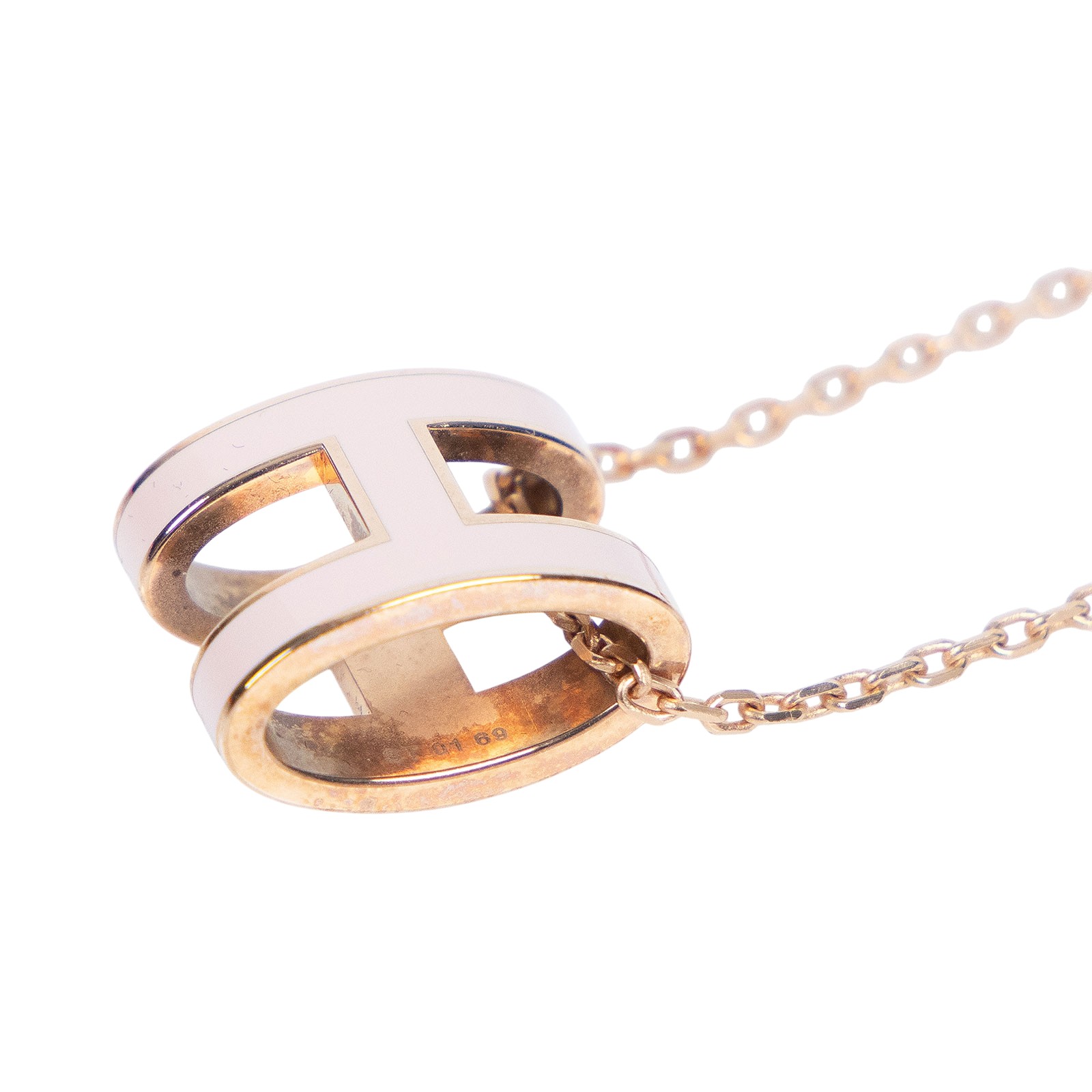 愛馬仕 Hermes Pop H 墜飾 糖衣粉 H147991FO85 /ST 01 69 粉金POP項鍊 原廠盒子/防塵袋