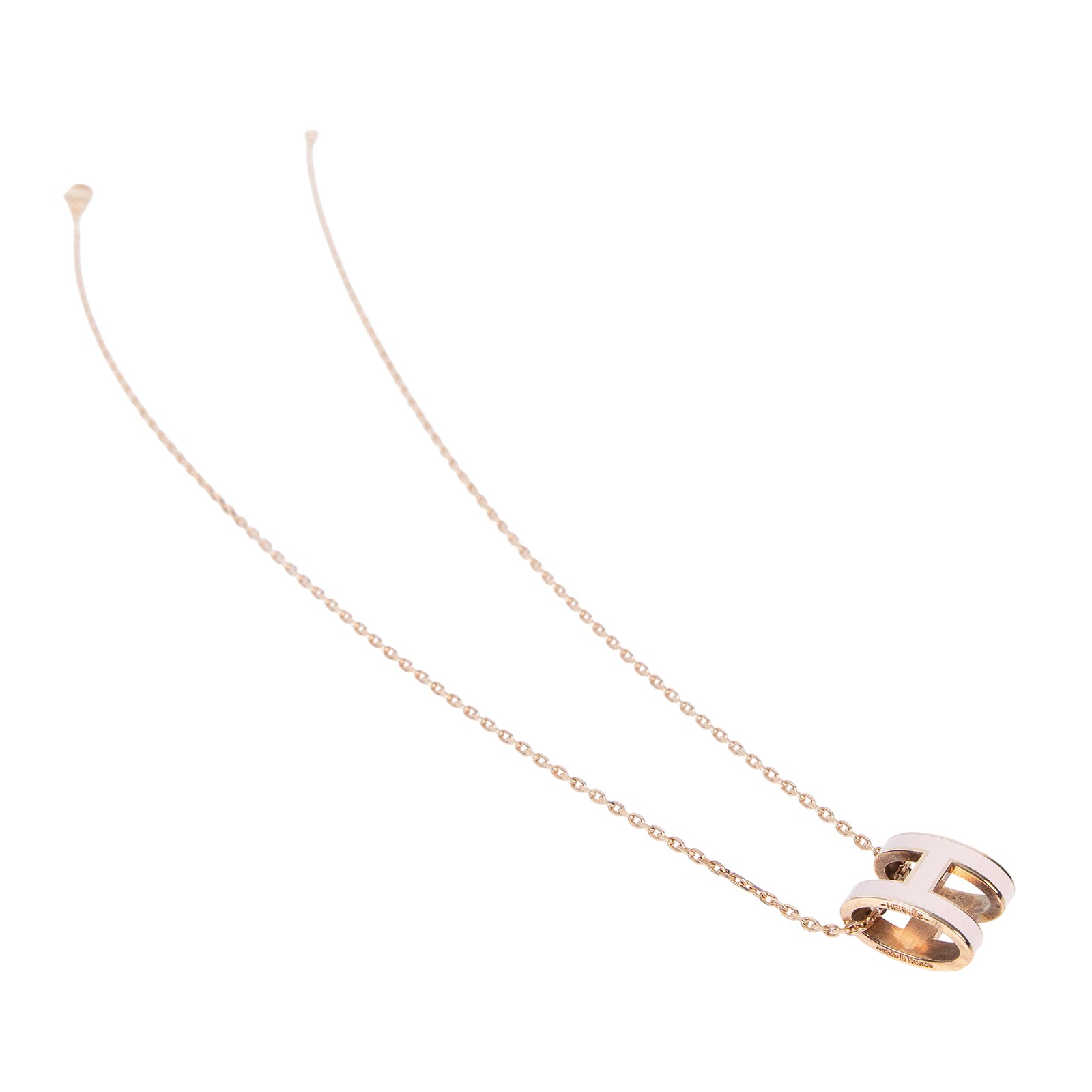 愛馬仕 Hermes Pop H 墜飾 糖衣粉 H147991FO85 /ST 01 69 粉金POP項鍊 原廠盒子/防塵袋