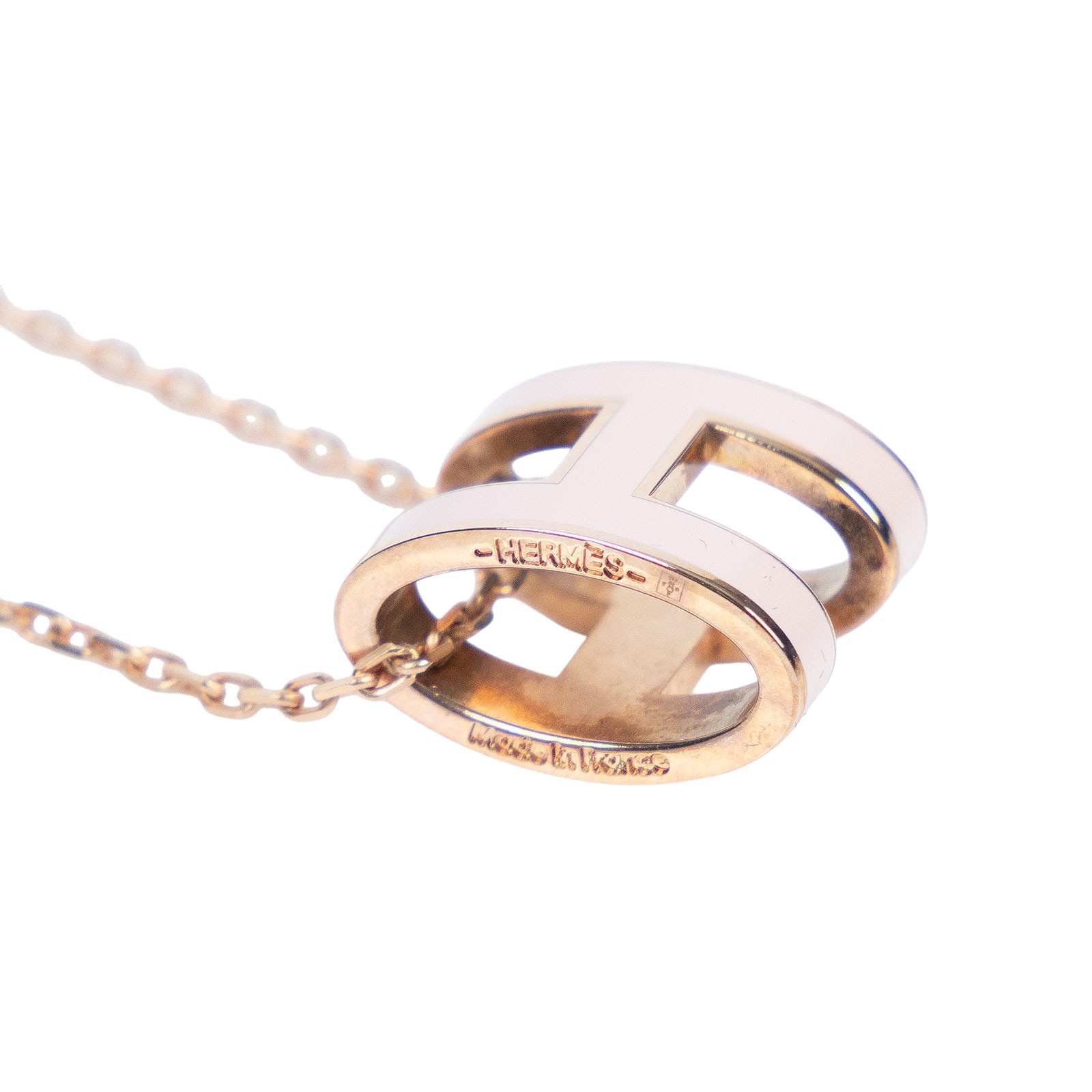 愛馬仕 Hermes Pop H 墜飾 糖衣粉 H147991FO85 /ST 01 69 粉金POP項鍊 原廠盒子/防塵袋