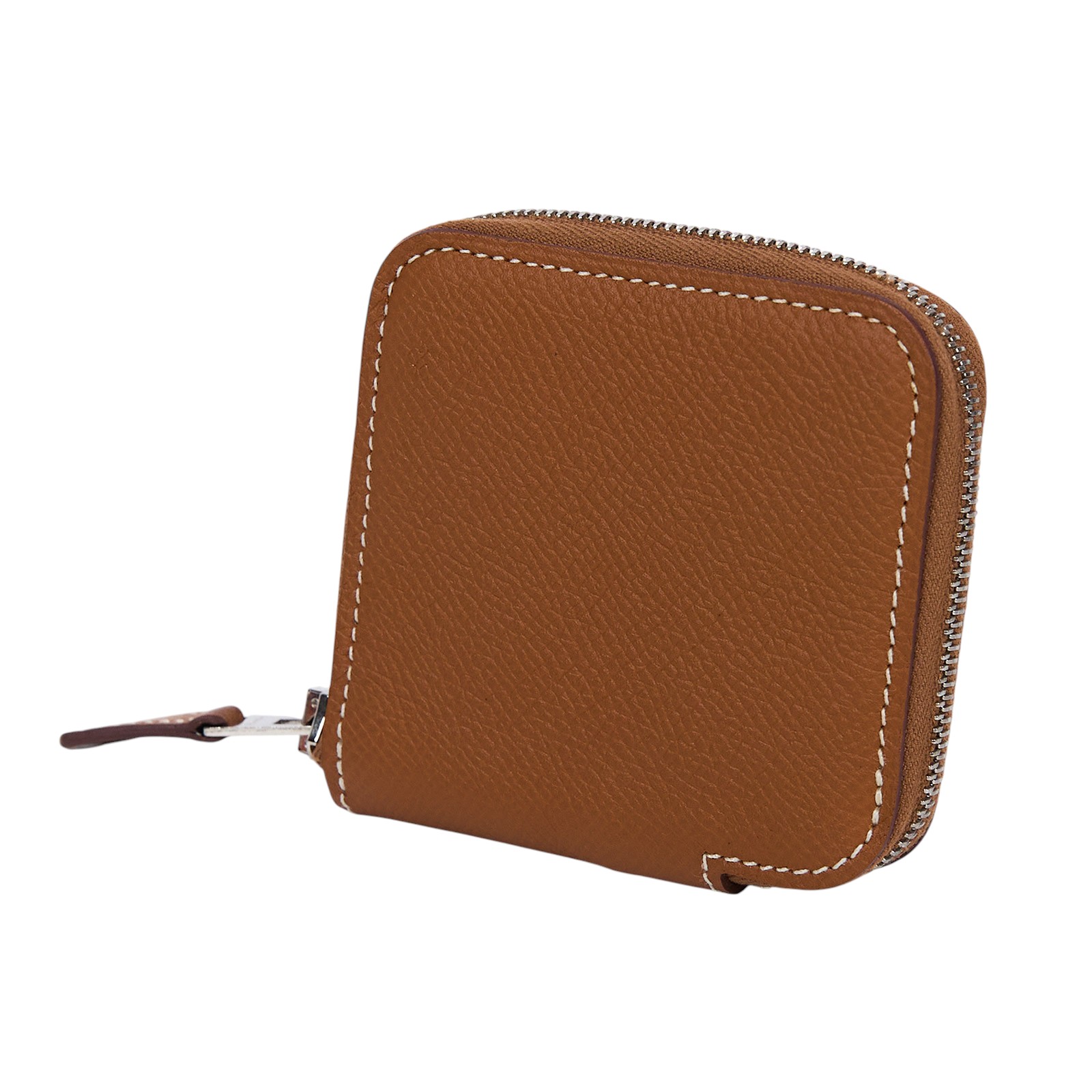 愛馬仕 Hermes SilkIn 拉鍊 絲巾 零錢包 SILKC C刻 金棕絲巾零錢包 原廠盒子