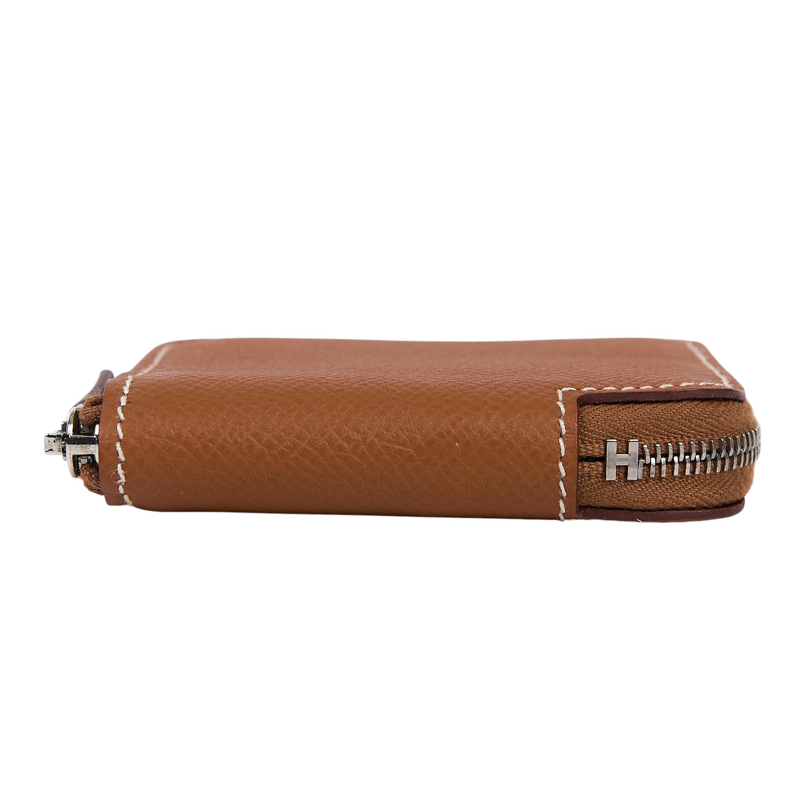 愛馬仕 Hermes SilkIn 拉鍊 絲巾 零錢包 SILKC C刻 金棕絲巾零錢包 原廠盒子