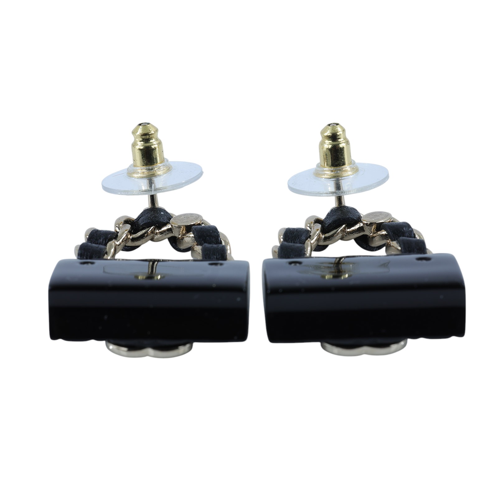 香奈兒 CHANEL 手提包造型 耳環 黑色 B23C 黑包包耳環 原廠盒子/防塵袋