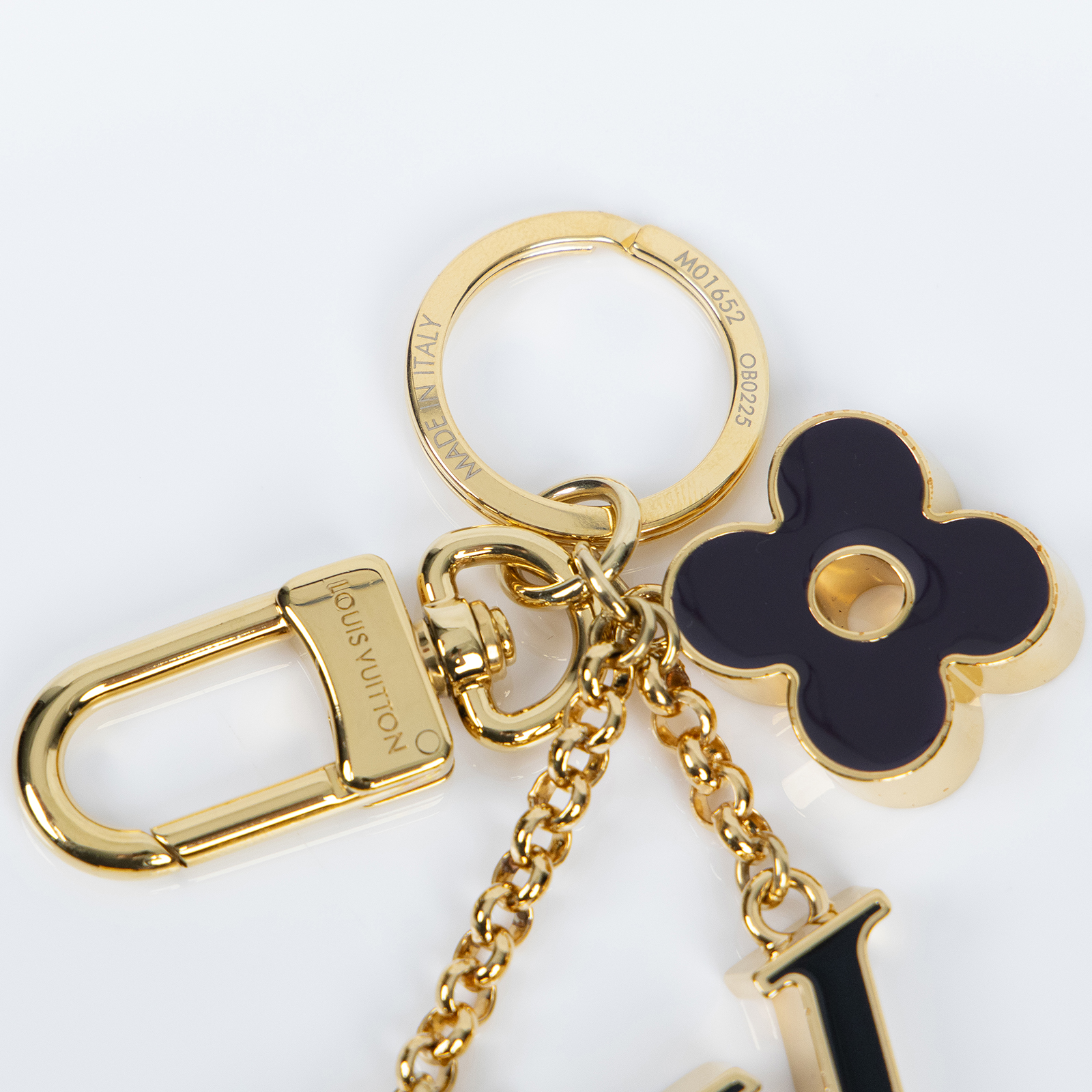 路易威登 LOUIS VUITTON Fleur de Monogram 包包吊飾 金色 M01652  原廠盒子/防塵袋