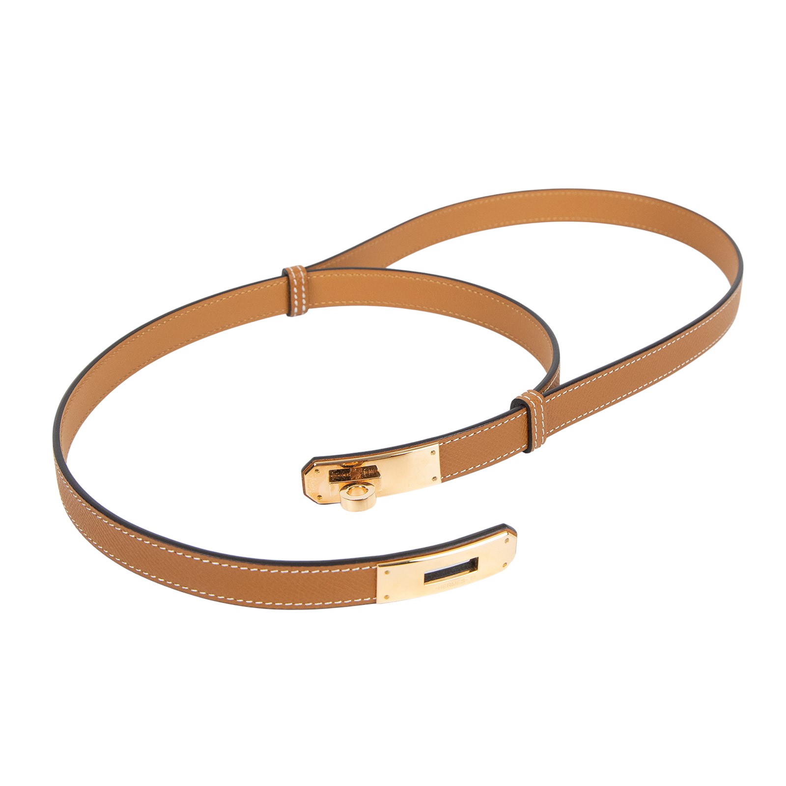 愛馬仕 Hermes Kelly 18 腰帶 大象灰 玫瑰金色五金 金棕色 H069853CD37 /H069853CD  防塵袋/原廠盒子/購買證明