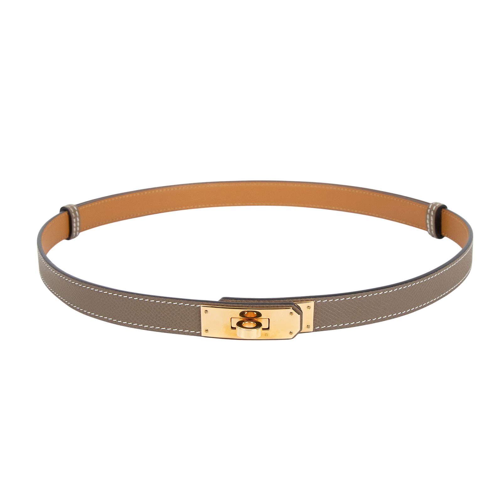 愛馬仕 Hermes Kelly 18 腰帶 大象灰 玫瑰金色五金 大象灰  H069853CD18 /H069853CD  防塵袋/原廠盒子/購買證明影本