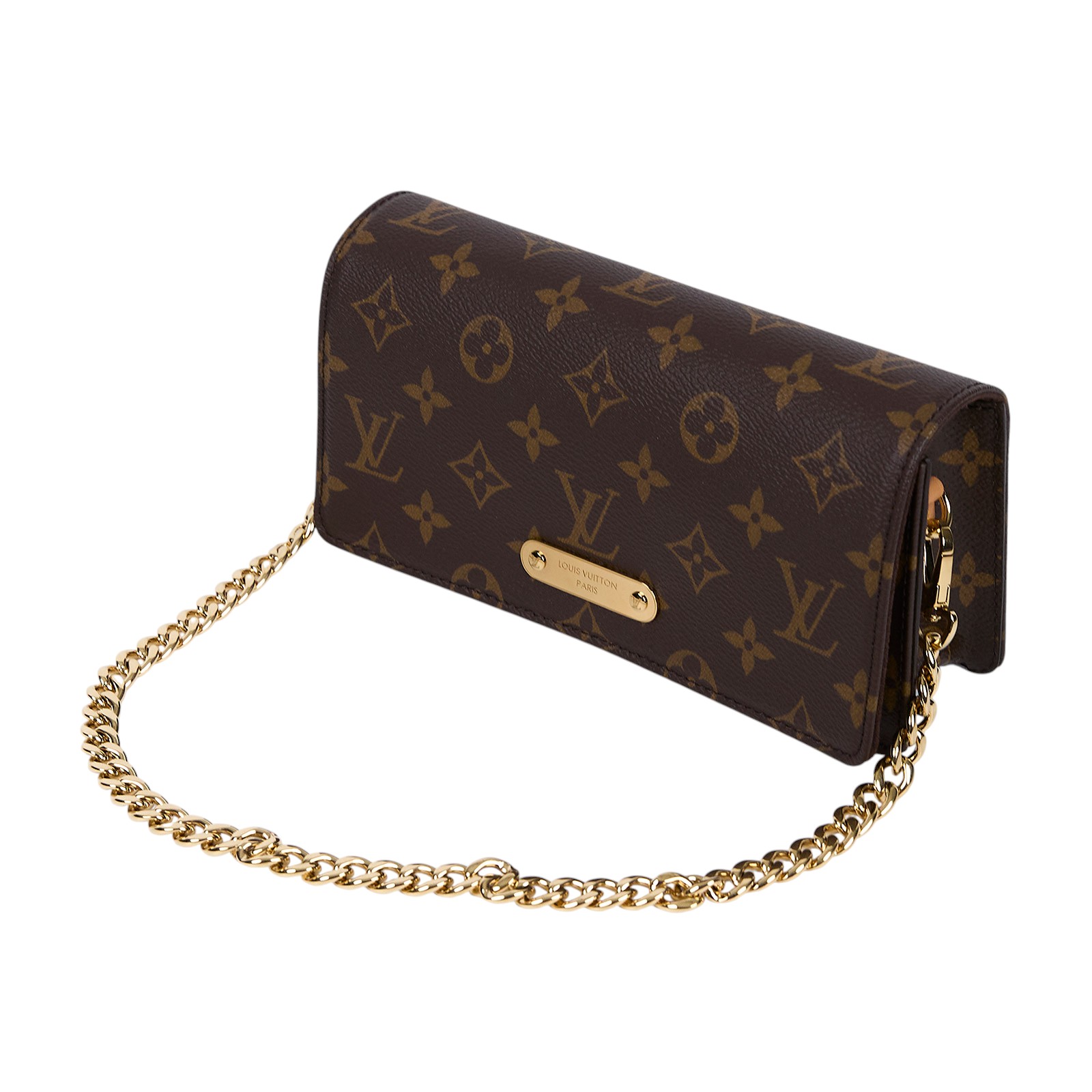 路易威登 LOUIS VUITTON Wallet On Chain Lily 三合一 斜挎包 經典原花 帆布 錢包 M82509 晶片款  原廠盒子/防塵袋/購買證明/背帶