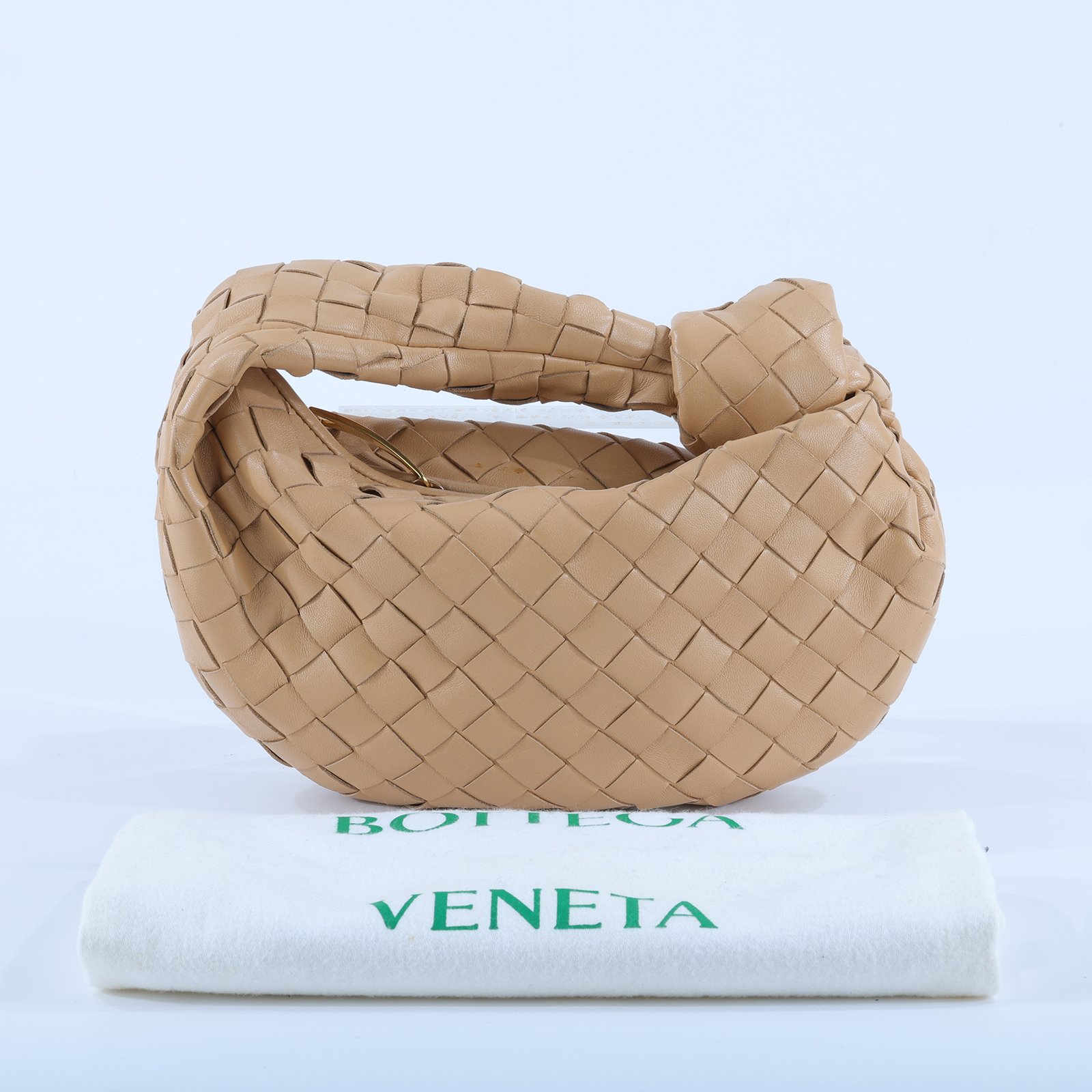 寶緹嘉 BOTTEGA VENETA Mini Jodie 編織 手提包  651876VCPP5 奶茶 JODIE MINI 防塵袋
