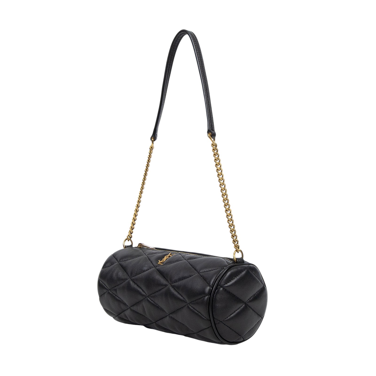 聖羅蘭 YSL SAINT LAURENT Sade 小型 絎縫 筒形 肩背包 699703AAAJU 黑羊水桶包 原廠盒子/防塵袋