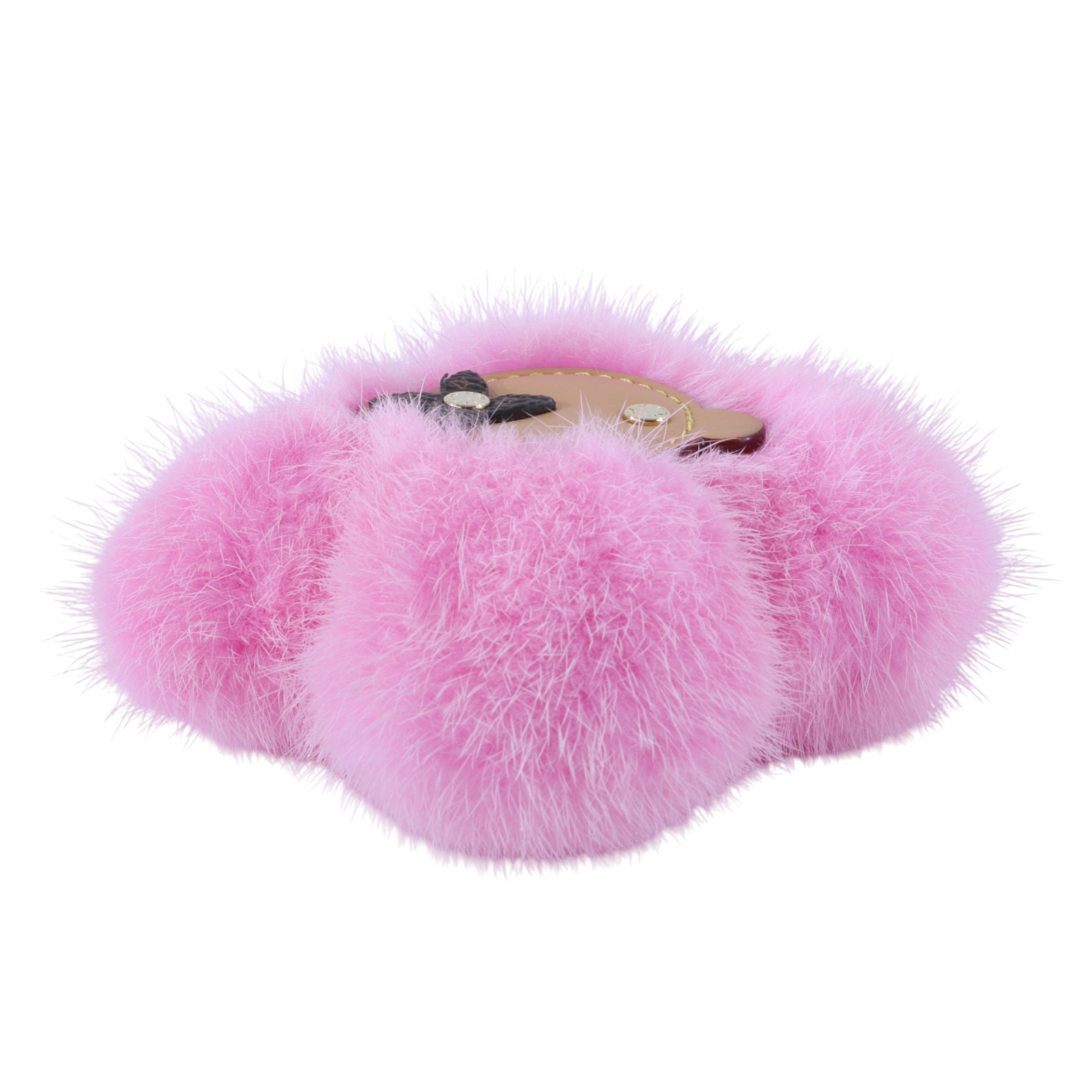 路易威登 LOUIS VUITTON Monogram 粉色 鑰匙圈 吊飾 M01447 粉色水貂毛太陽花鑰匙 無附屬品