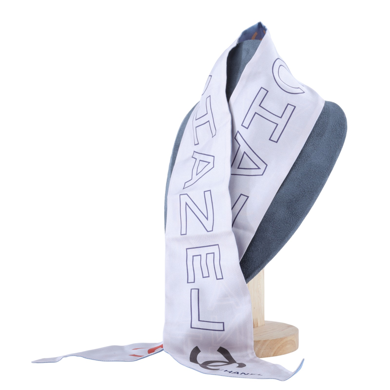 香奈兒 CHANEL CC 絲巾  粉藍TWILLY 無附屬品