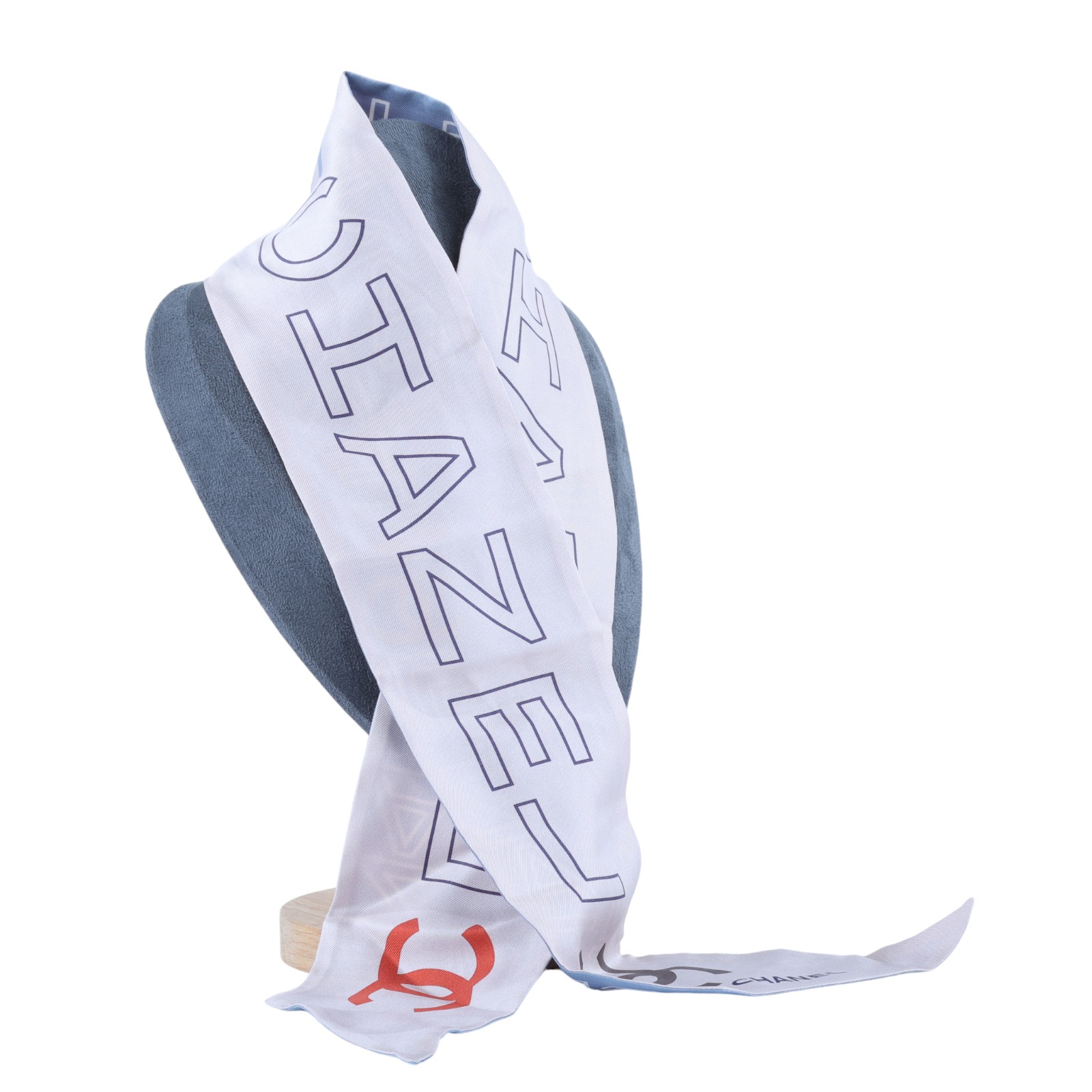 香奈兒 CHANEL CC 絲巾  粉藍TWILLY 無附屬品