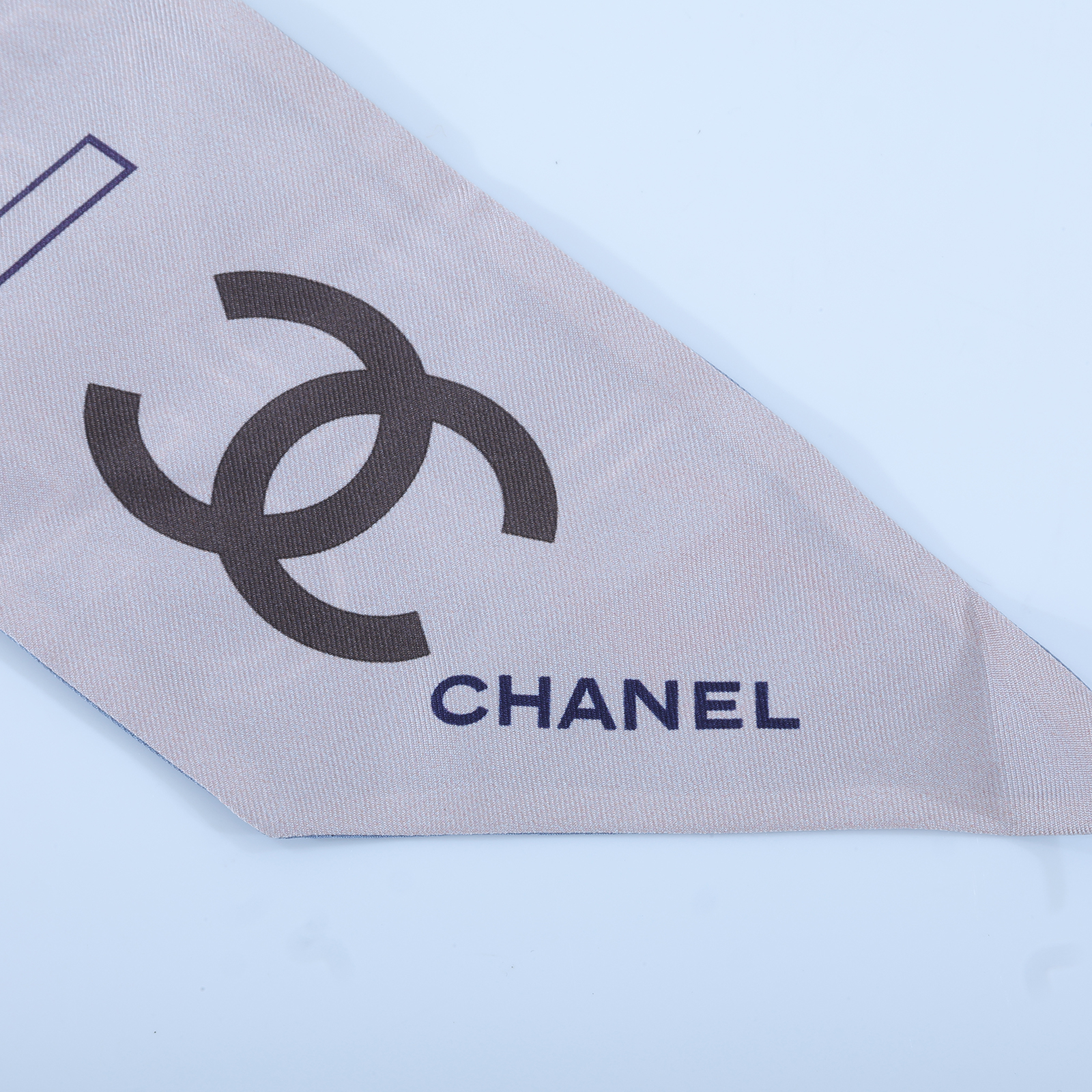 香奈兒 CHANEL CC 絲巾  粉藍TWILLY 無附屬品