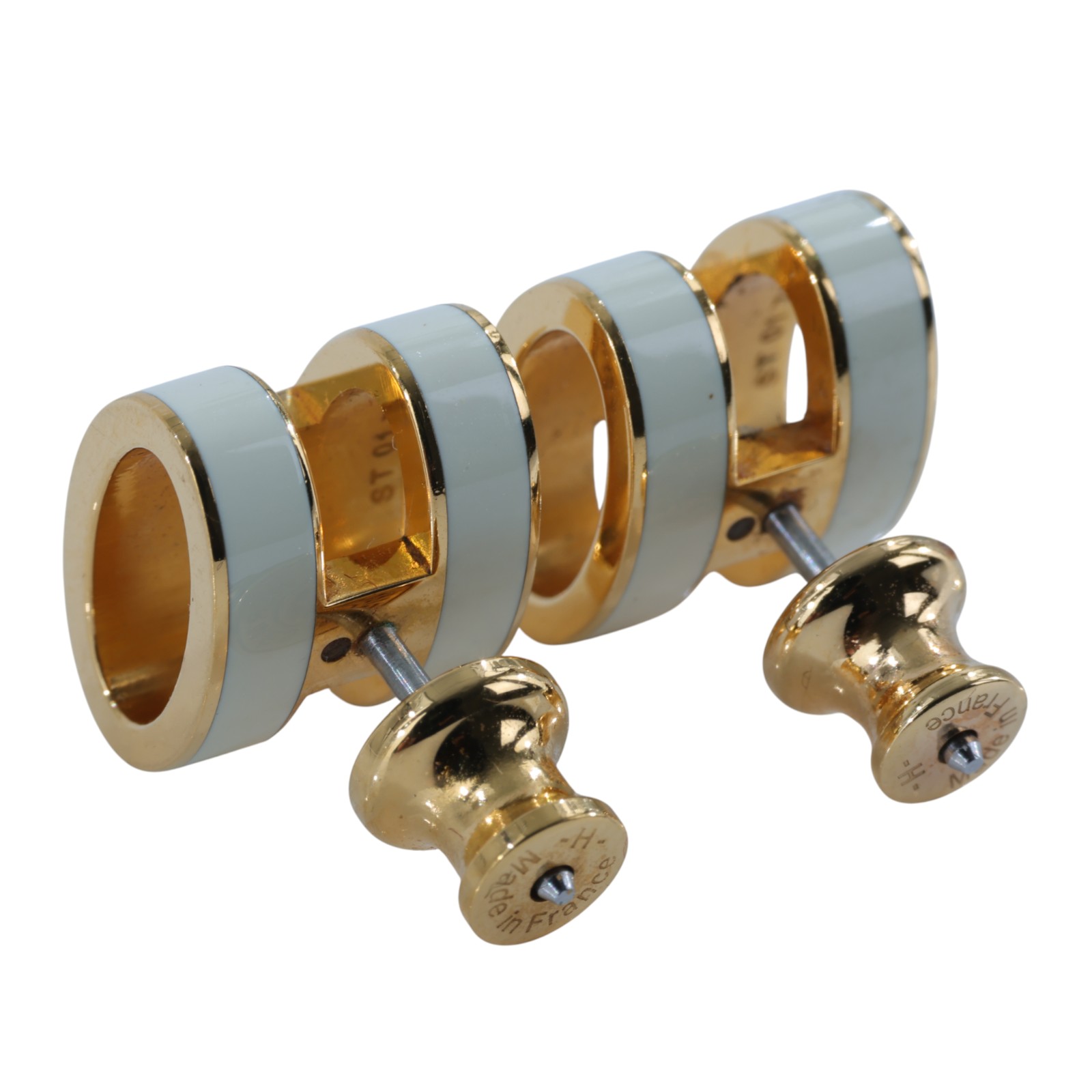 愛馬仕 Hermes Mini Pop H 耳釘 白色 H608002Fv49 ST 01 79 白金POP H耳環 原廠盒子