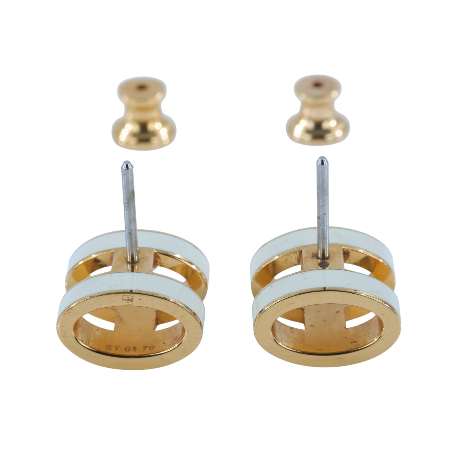 愛馬仕 Hermes Mini Pop H 耳釘 白色 H608002Fv49 ST 01 79 白金POP H耳環 原廠盒子